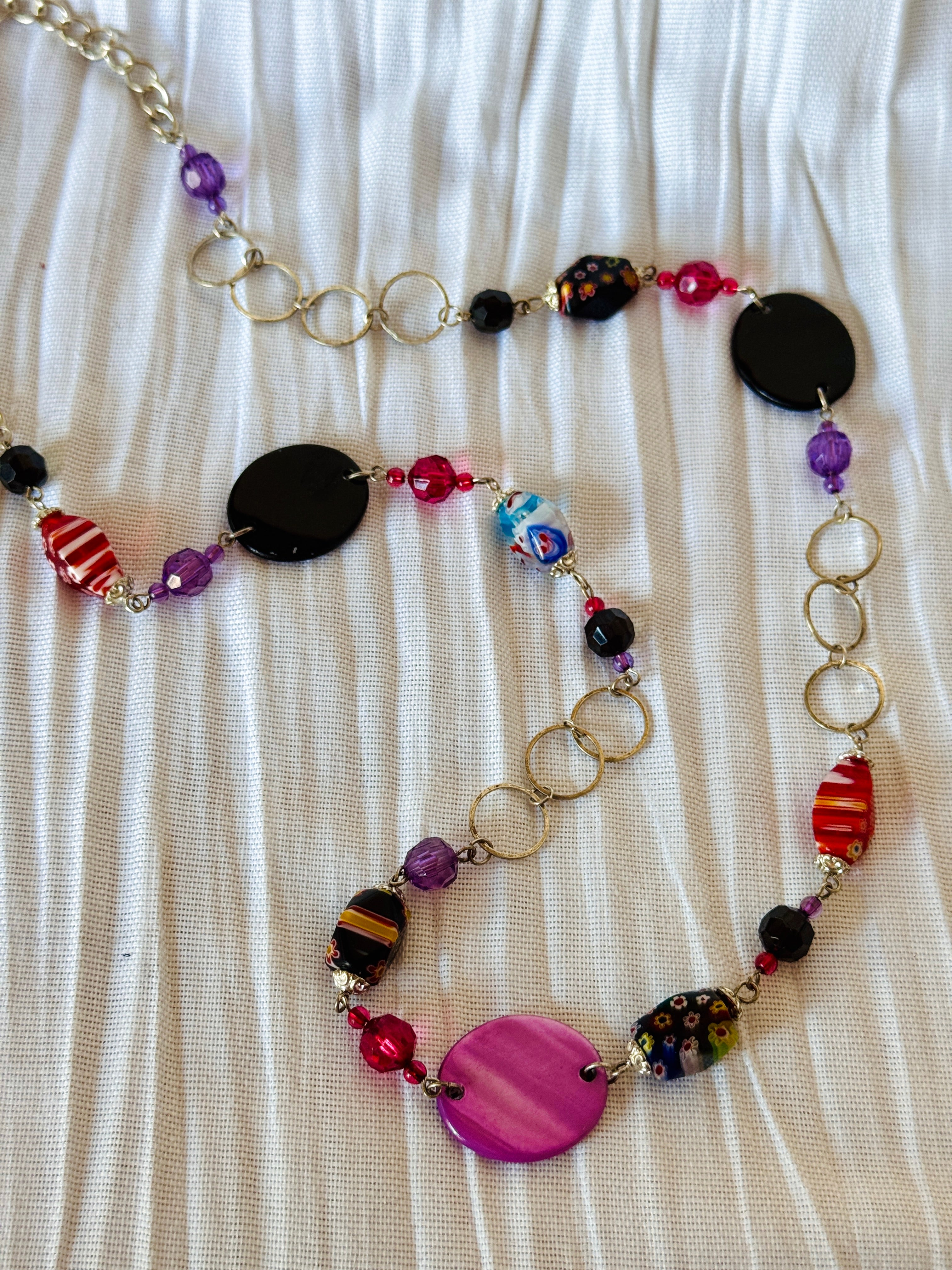 Funky Vintage Silver Beaded Chain Belt