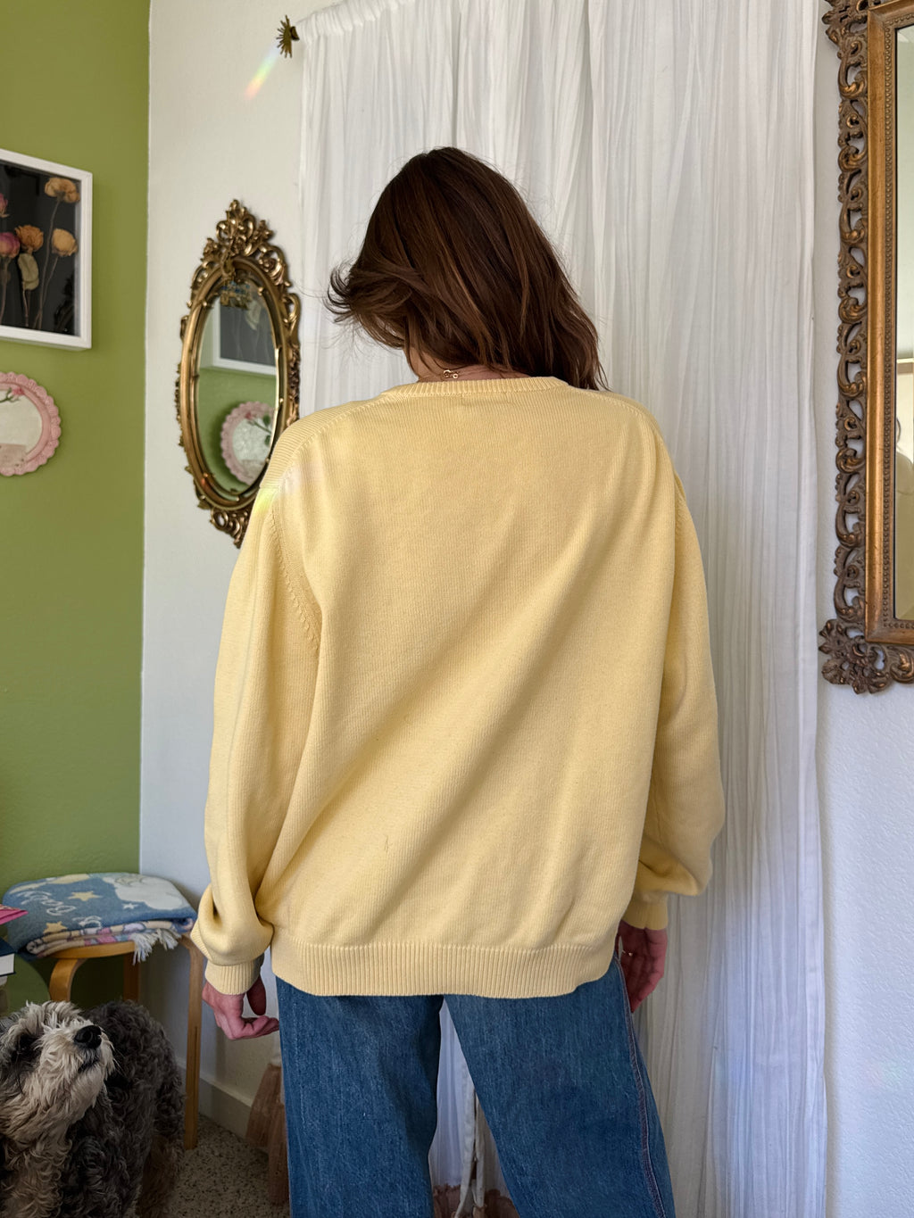 Y2K Soft Butter Yellow Cotton Sweater