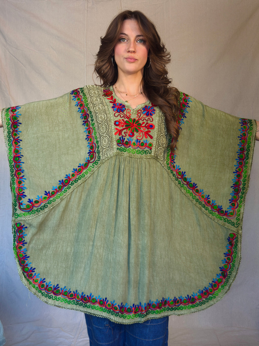 Green Embroidered Tunic