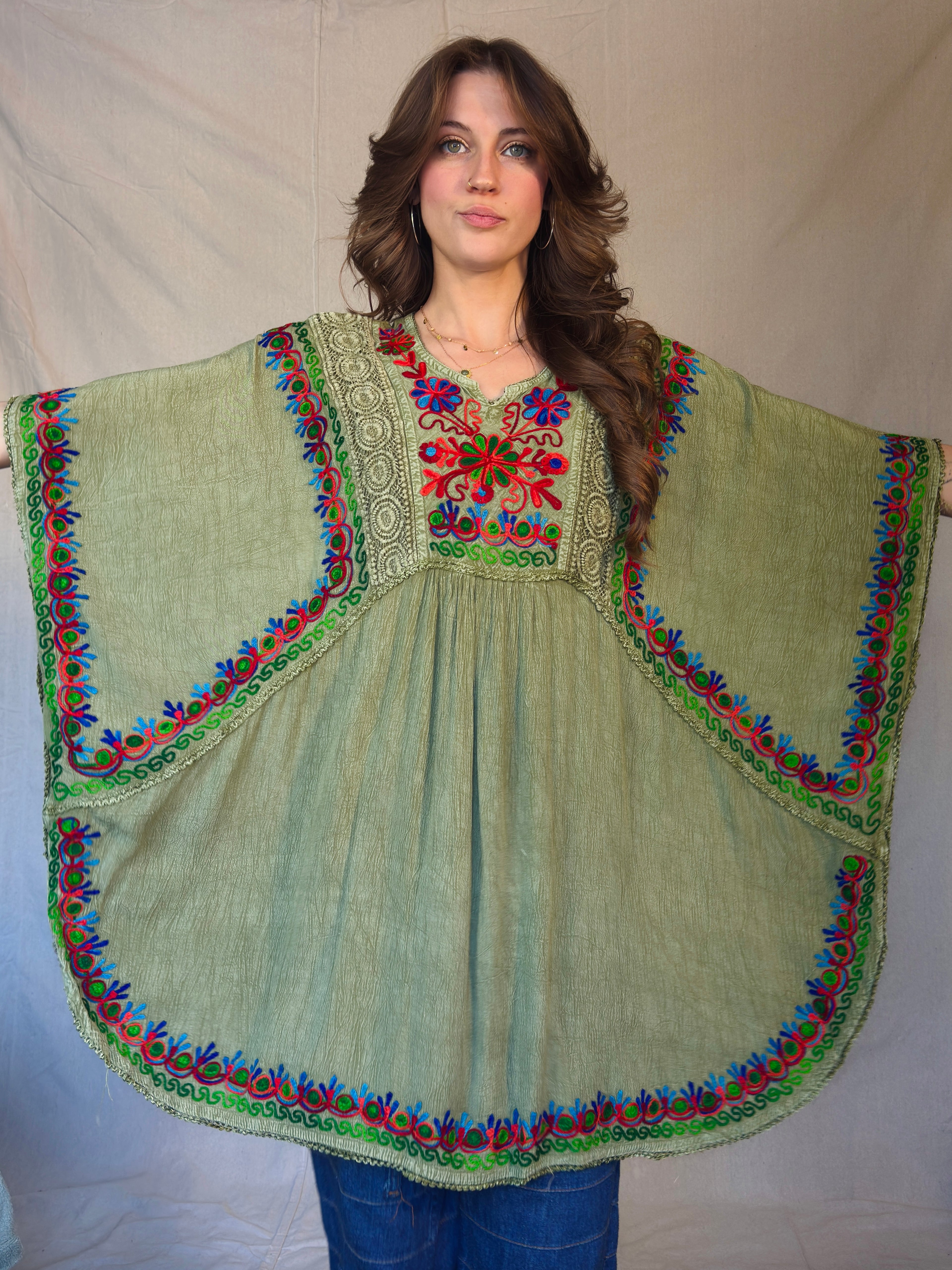 Green Embroidered Tunic
