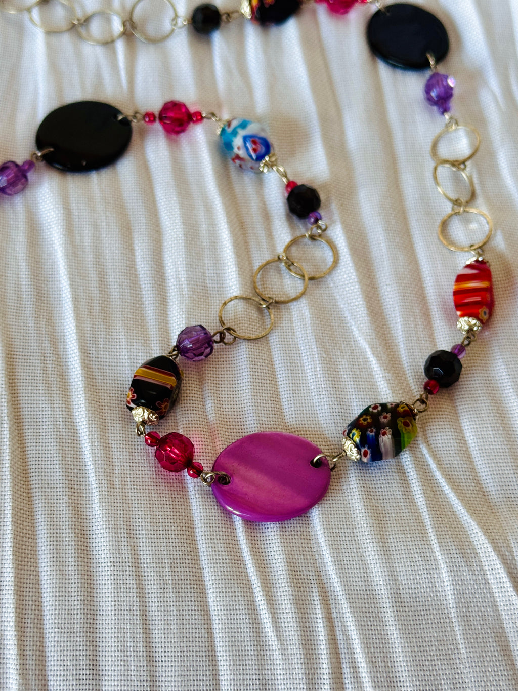 Funky Vintage Silver Beaded Chain Belt