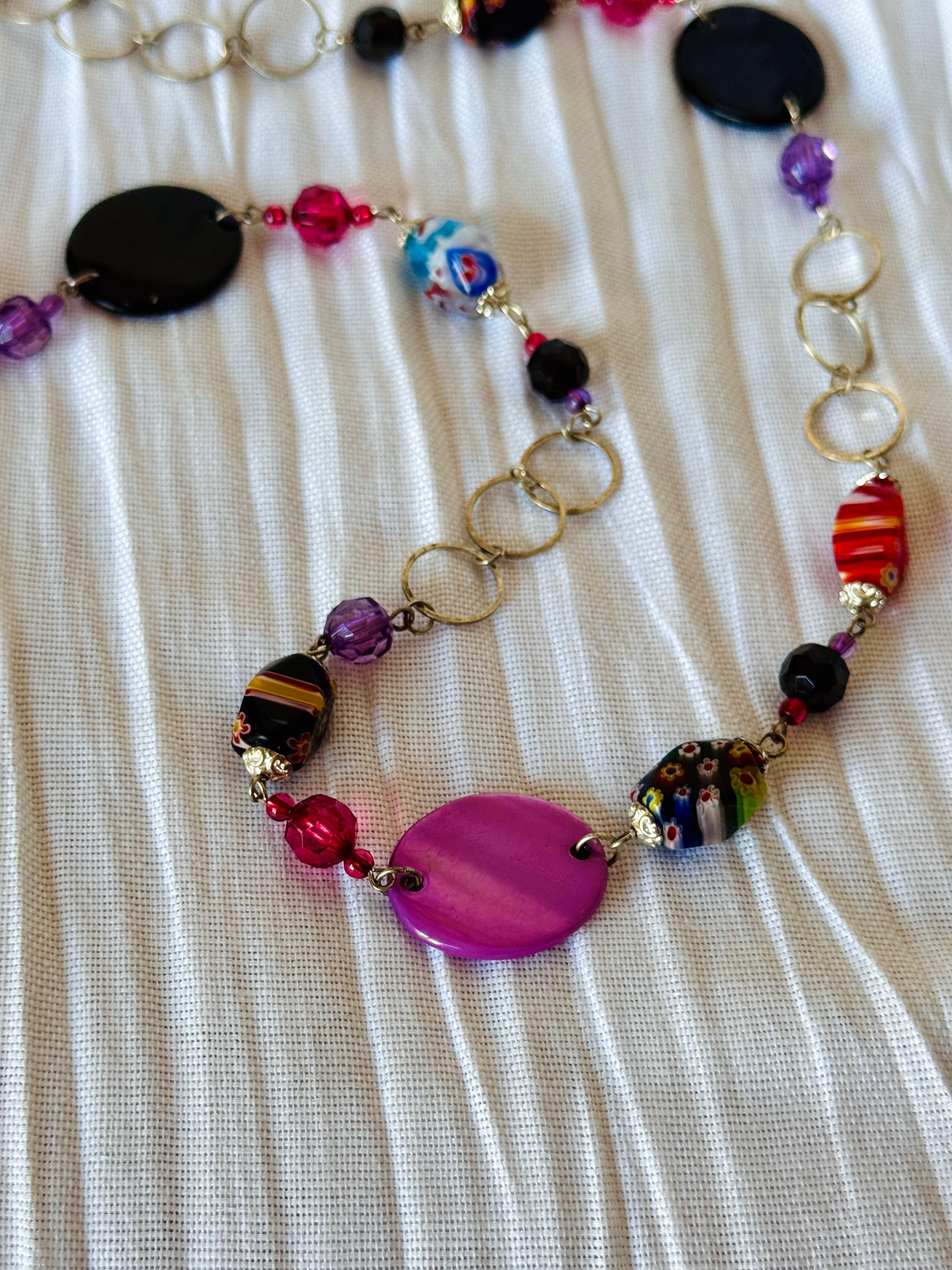 Funky Vintage Silver Beaded Chain Belt