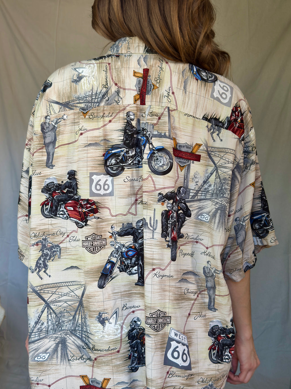 90s Harley Road Trip Landmark Button Up Shirt
