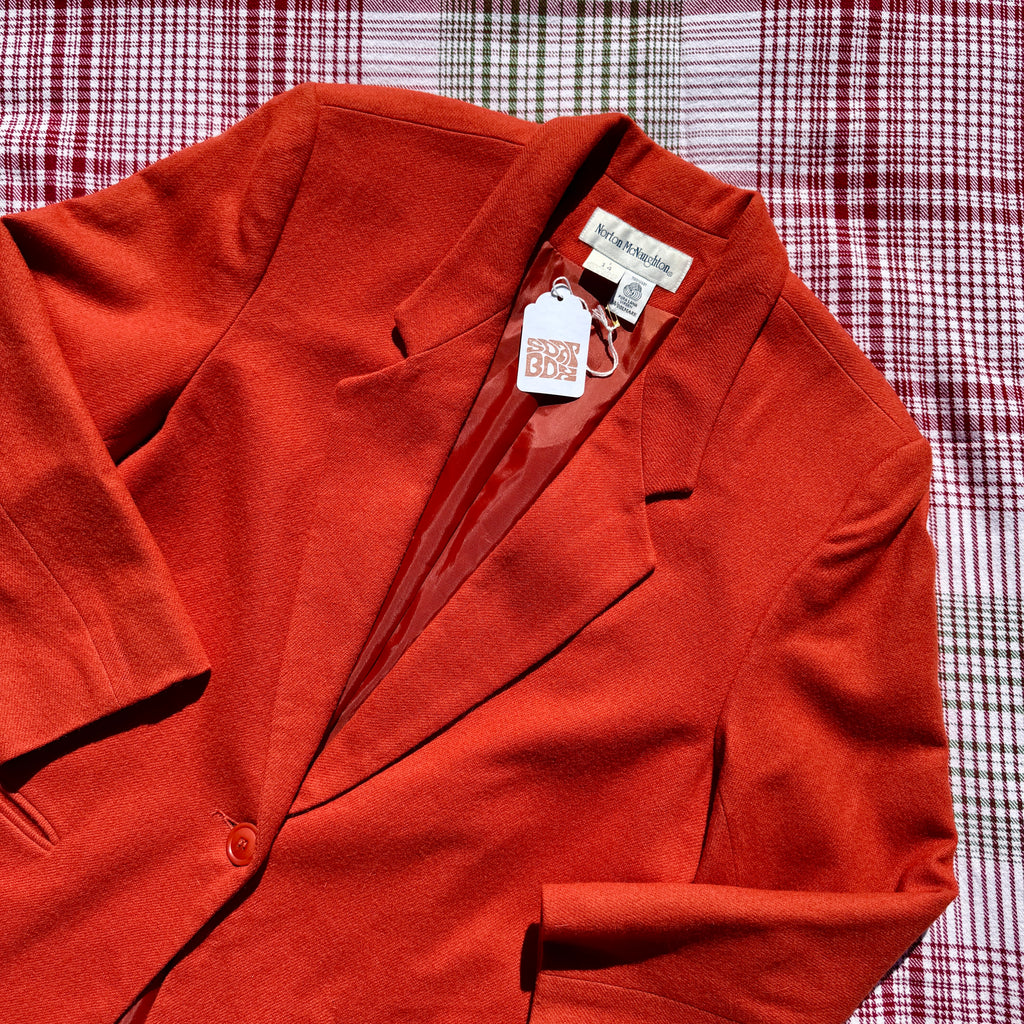 90s Burnt Orange Wool Blazer