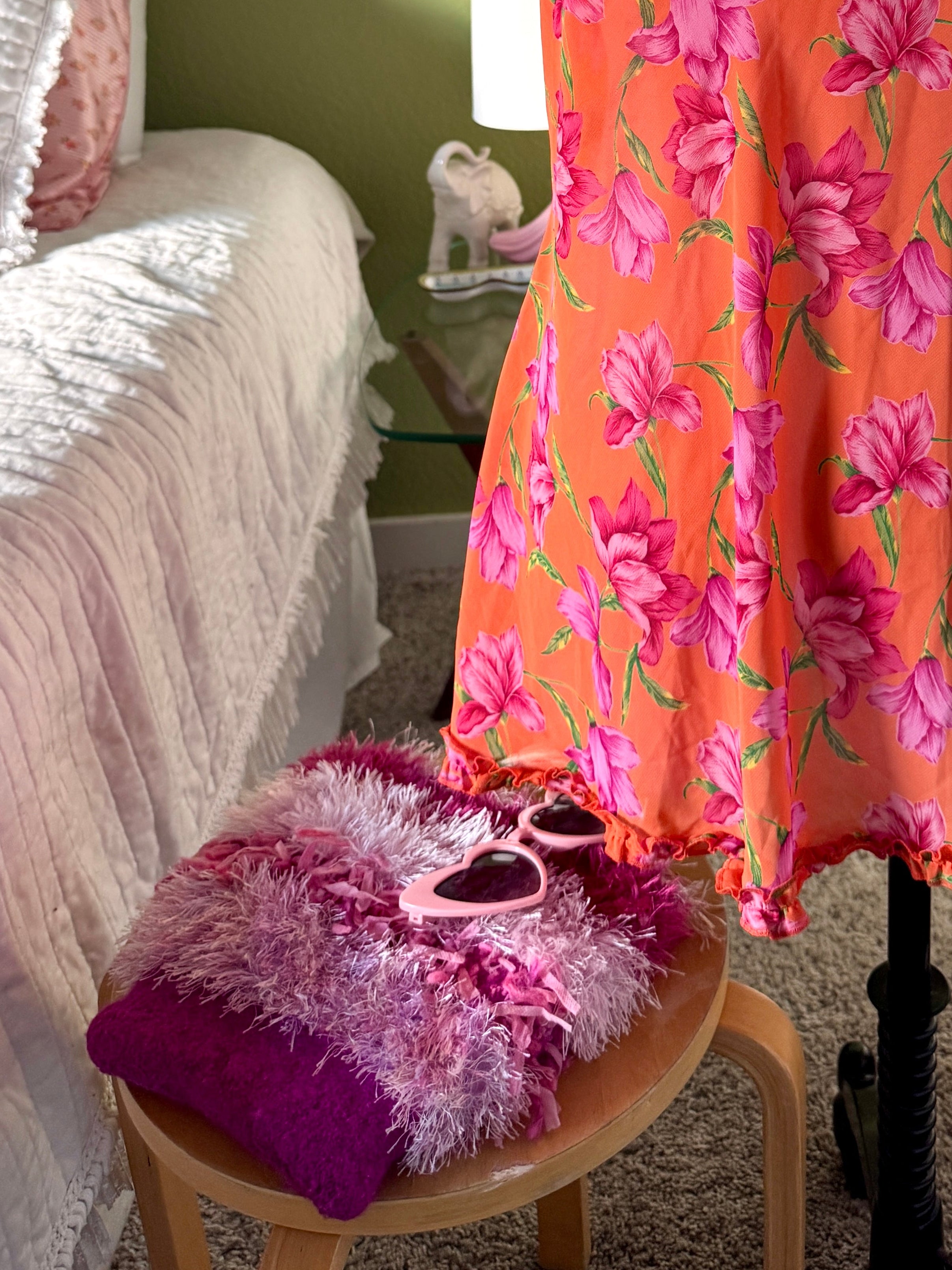 Y2K Pink Fuzzy Fringe Handbag