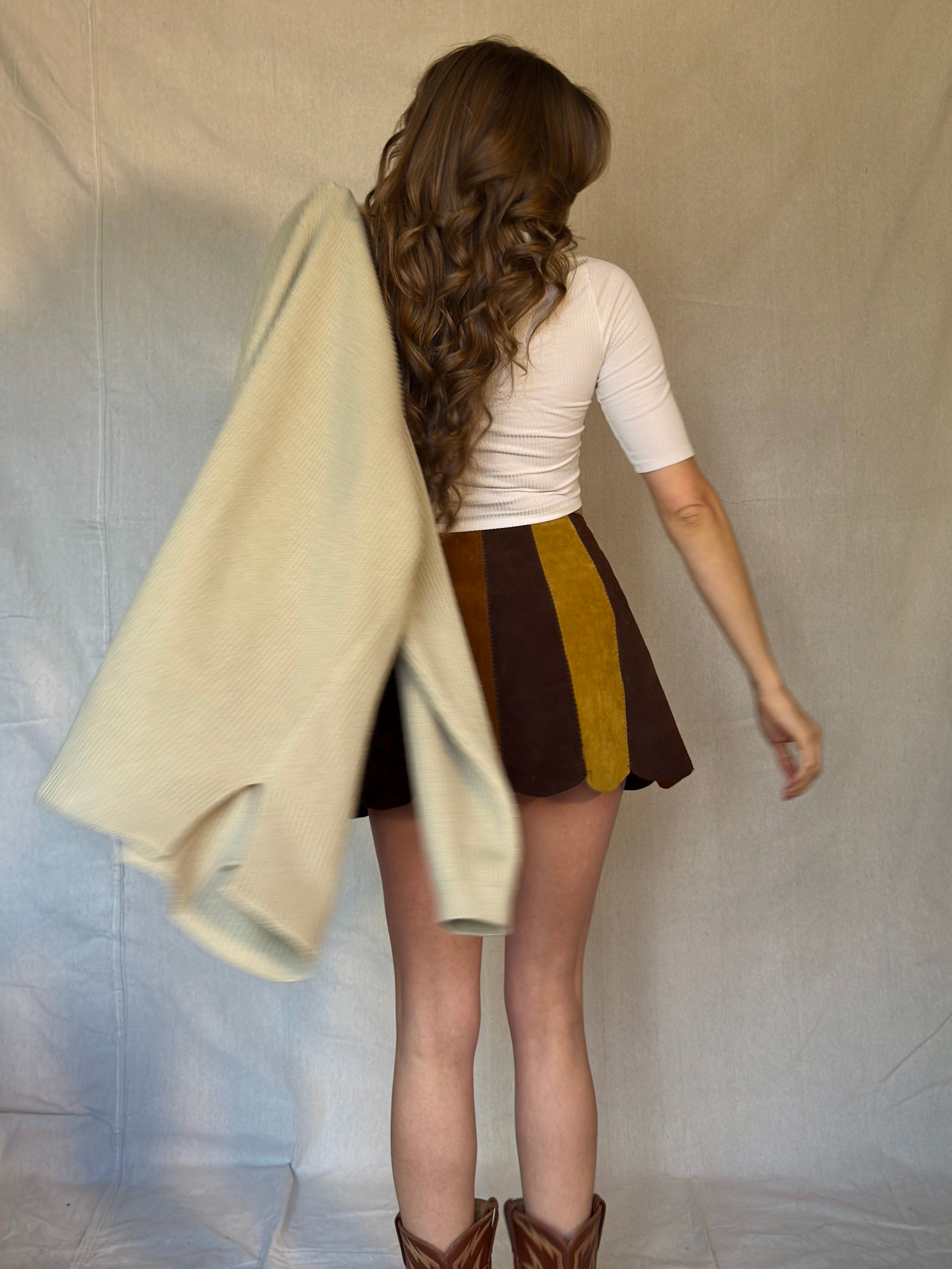 Y2K Light Beige Preppy Ribbed Cardigan Sweater