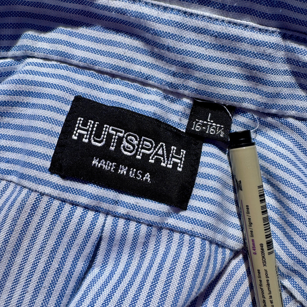Repurposed Blue Pinstriped Button Up Skirt Set