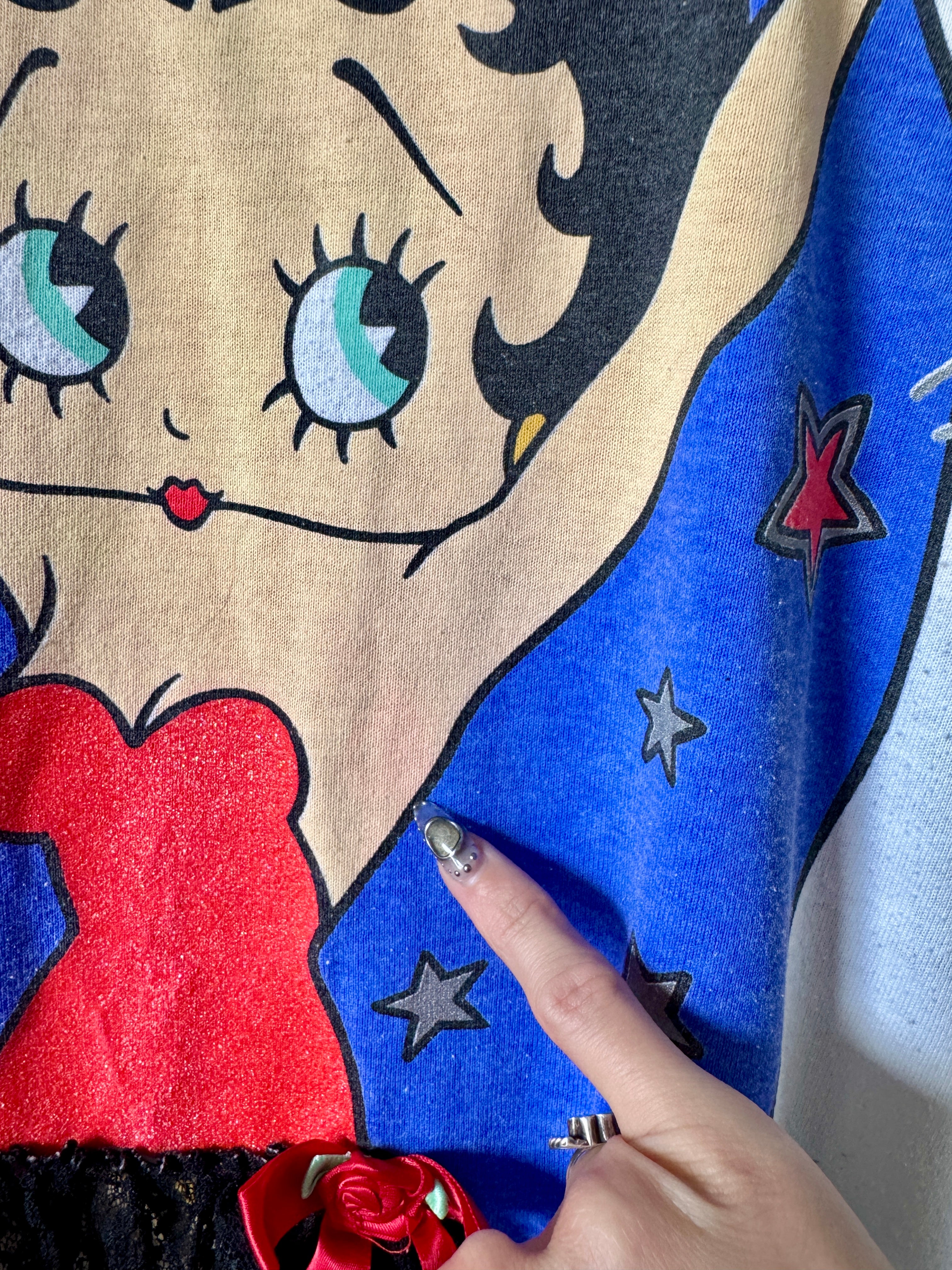 90s Betty Boop Stars & Garter T-shirt Dress