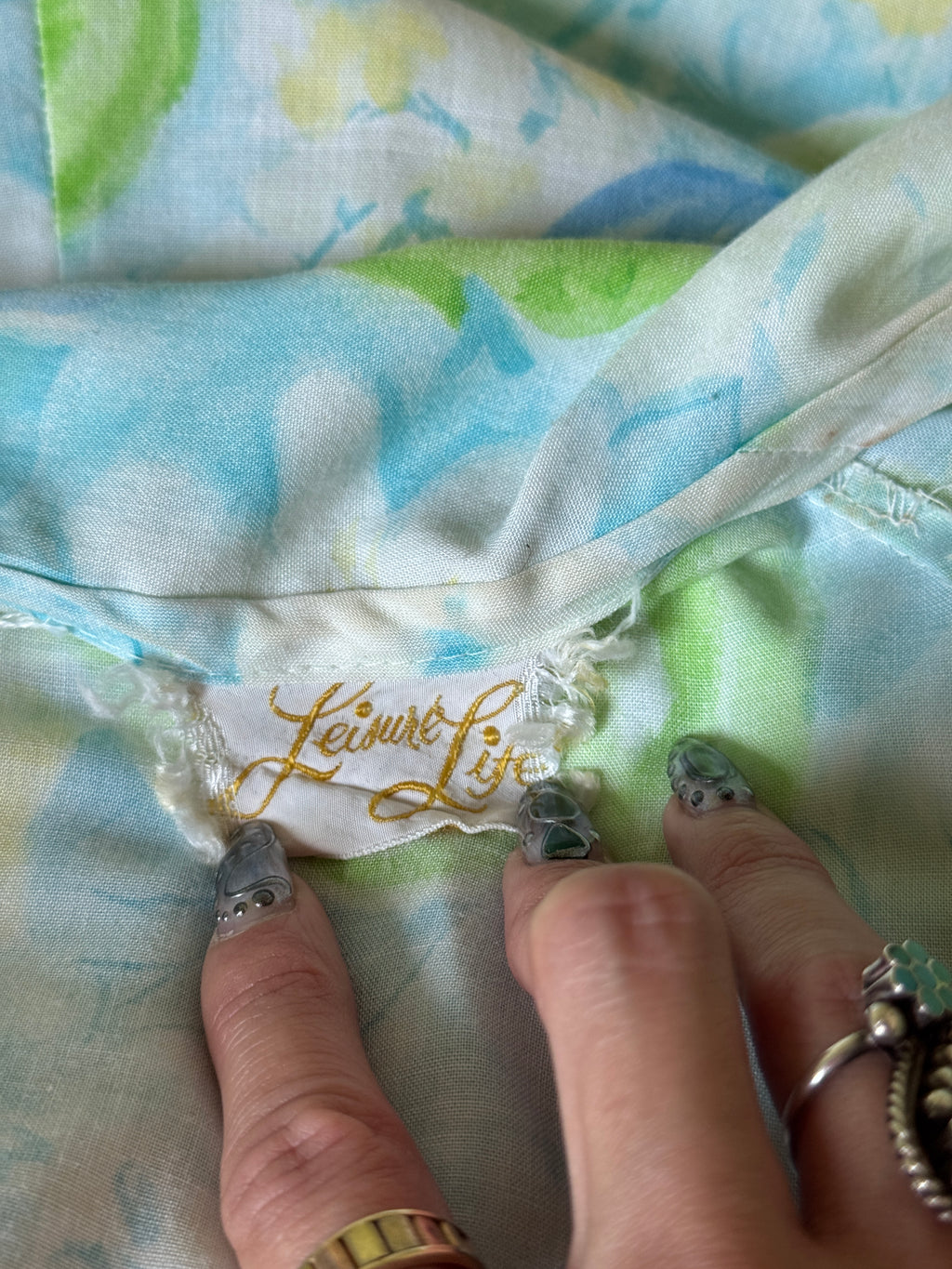 60s Floral Button Up Housecoat