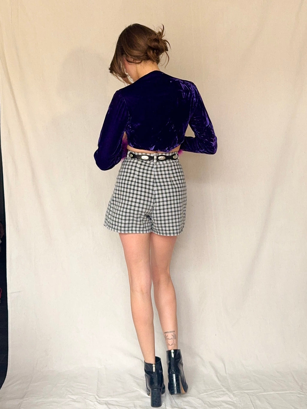 70s Purple Velvet Boa Jacket