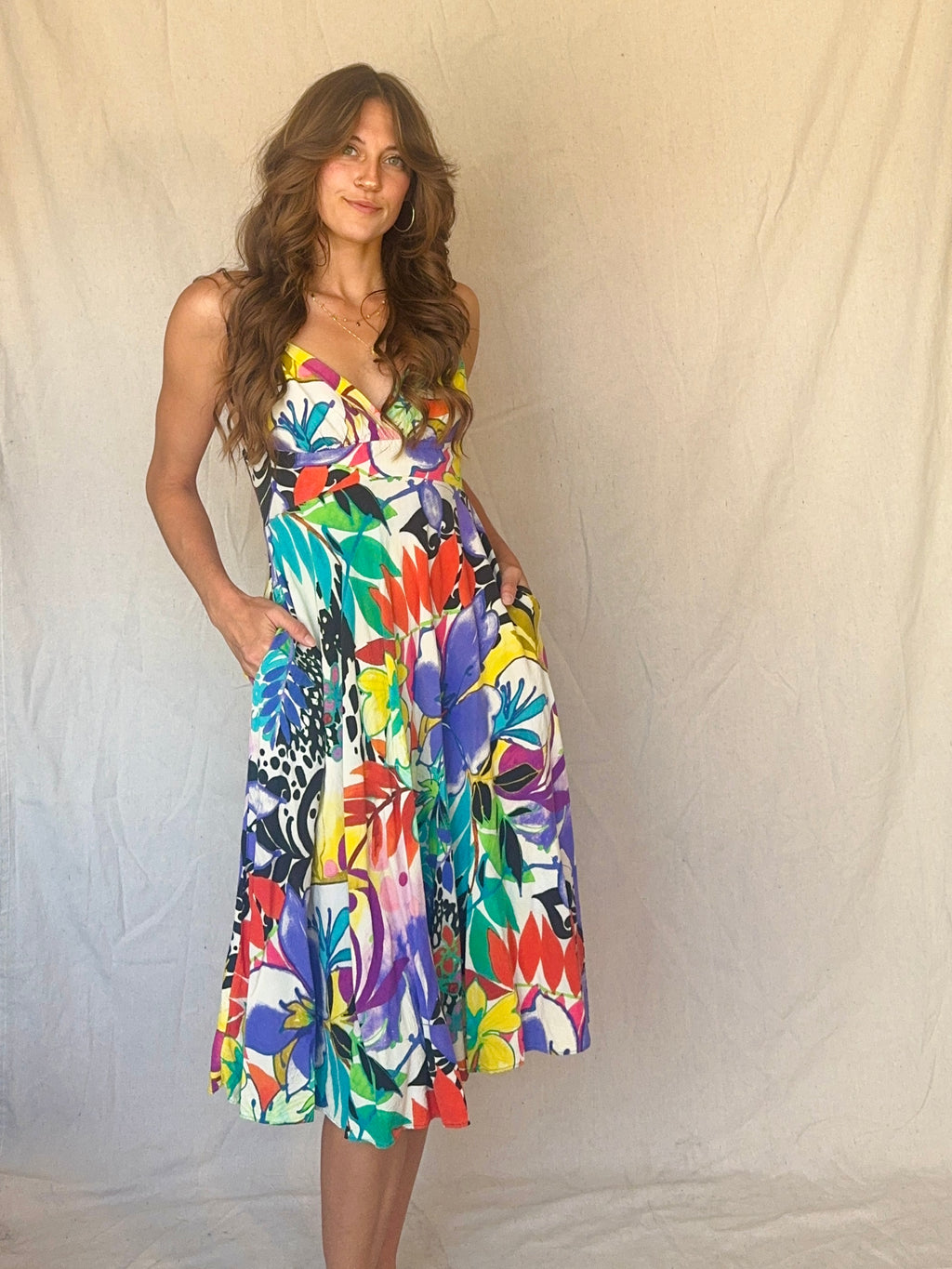80s Hawaiian Print Strappy Jams World Sundress