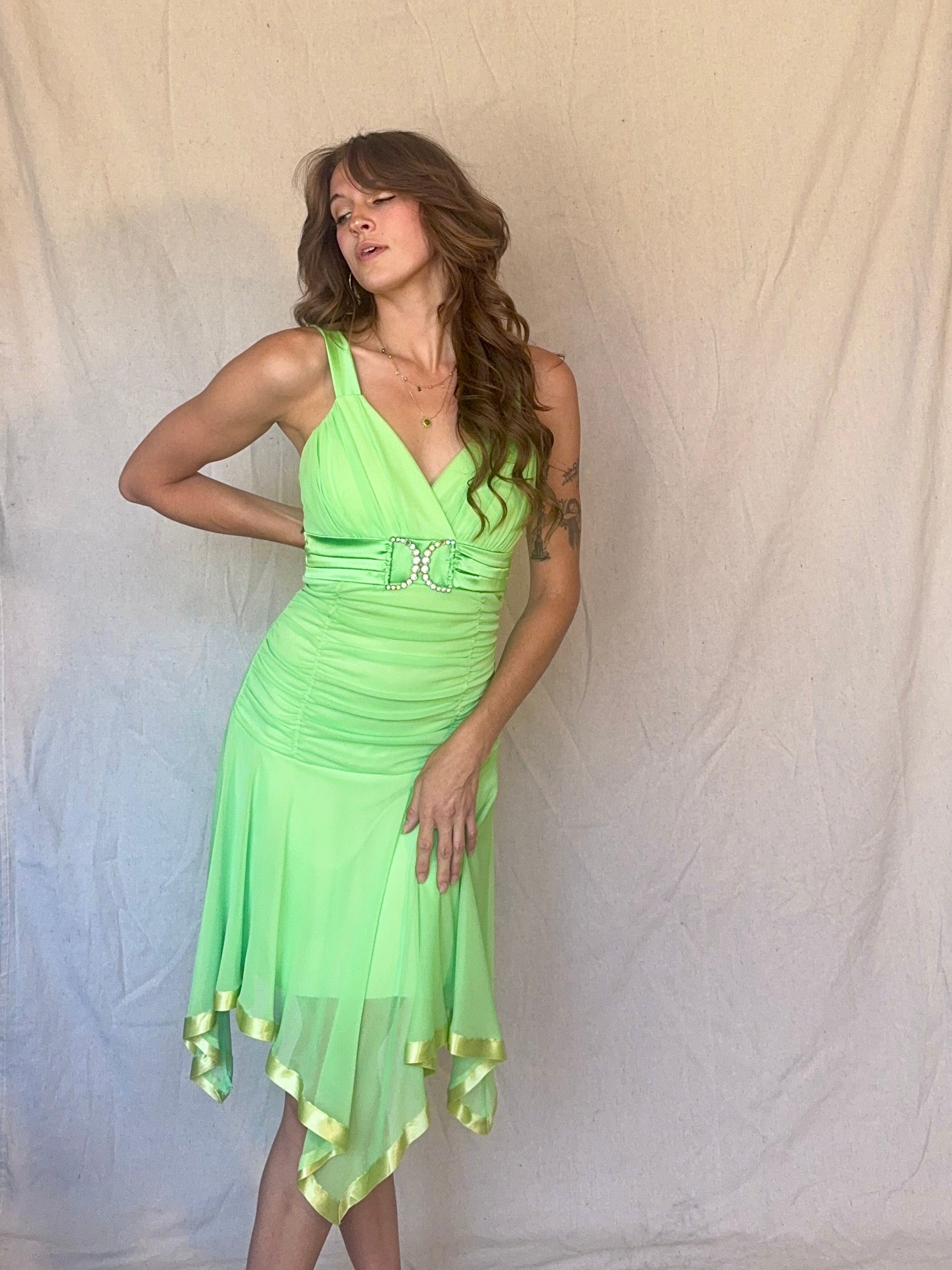 90s/Y2K Green Whimsical Tinkerbell Taboo Fairy Dress