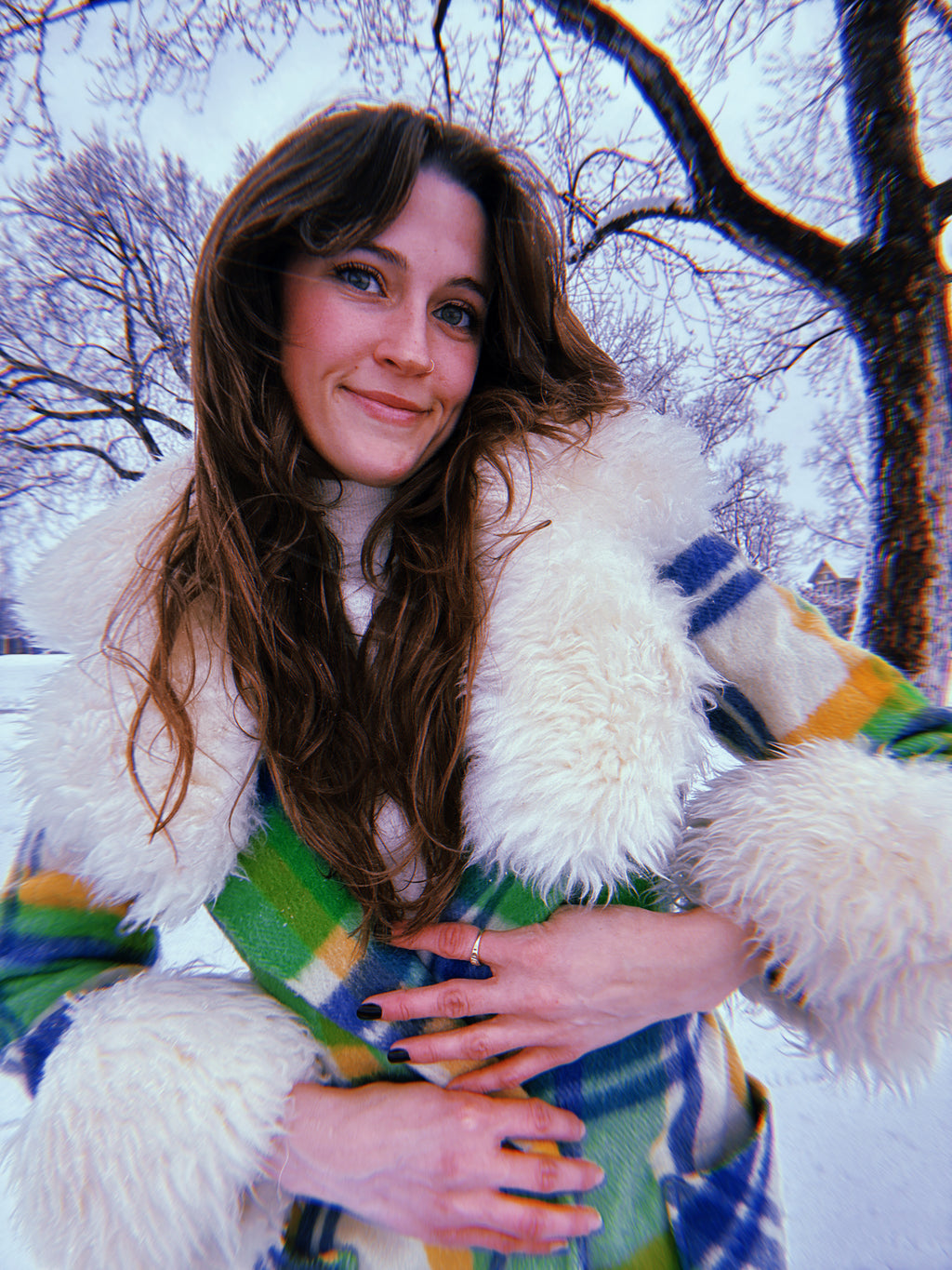 60s Union Made Green Plaid Wool Belted Coat