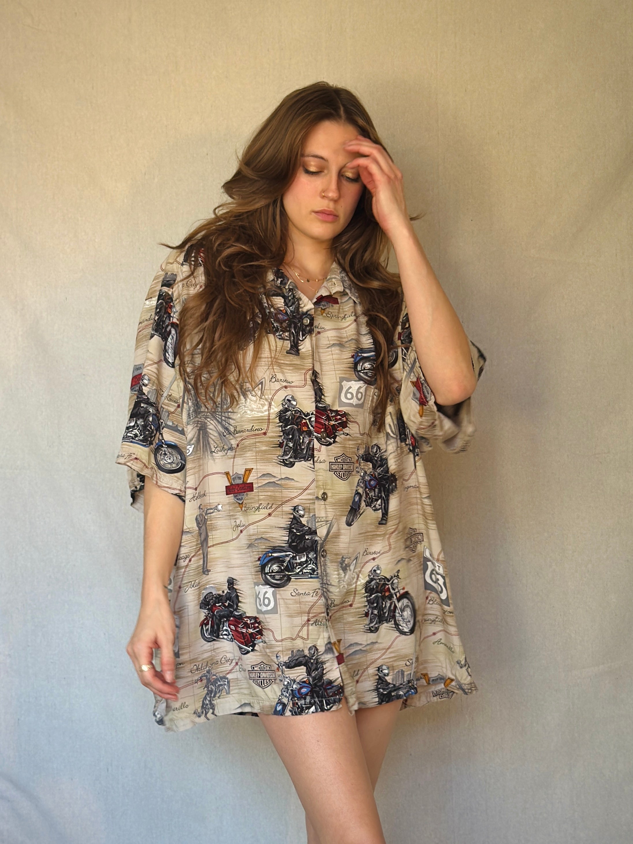 90s Harley Road Trip Landmark Button Up Shirt