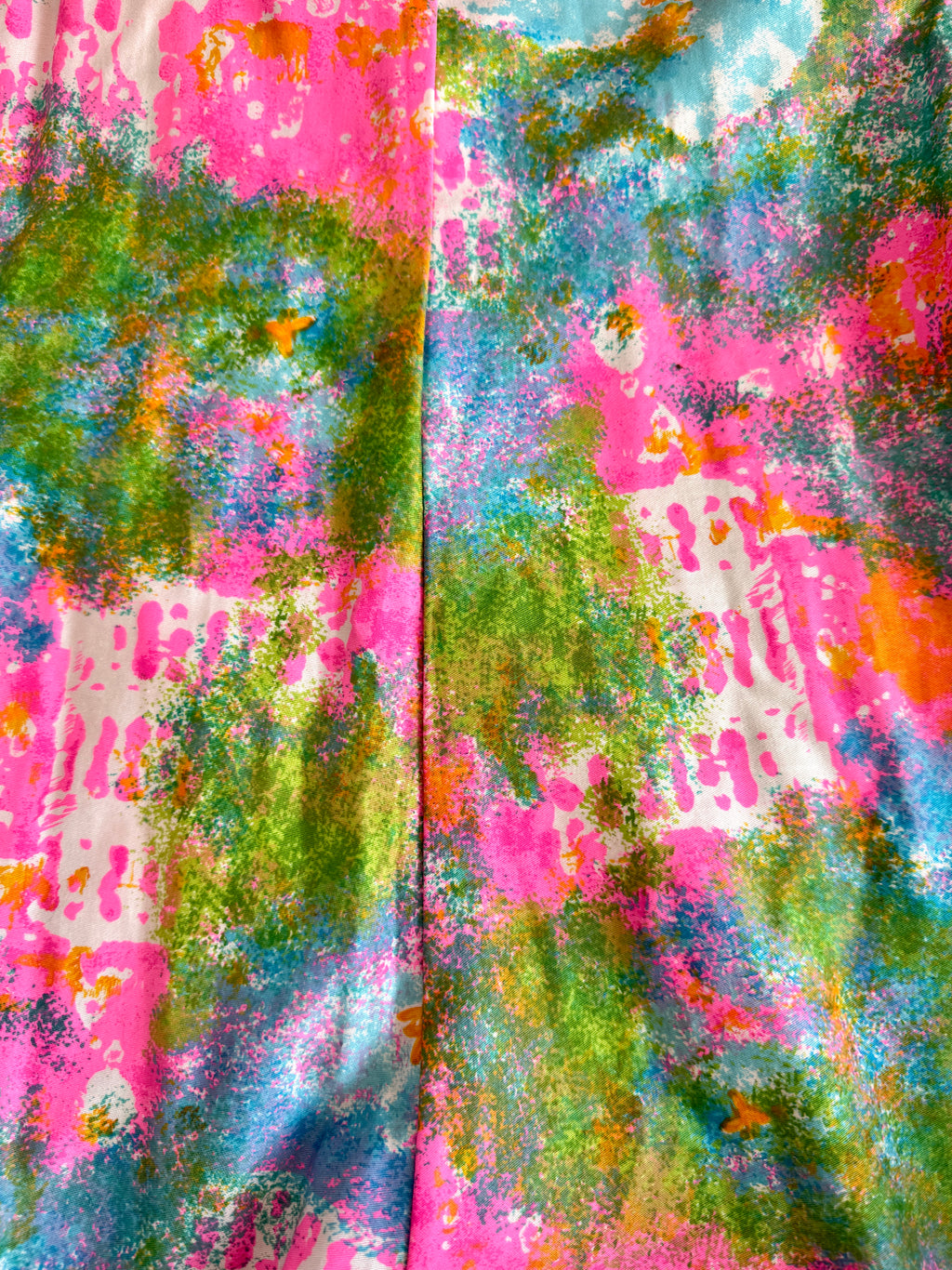 60s Handmade Dayglo Halter Maxi Dress