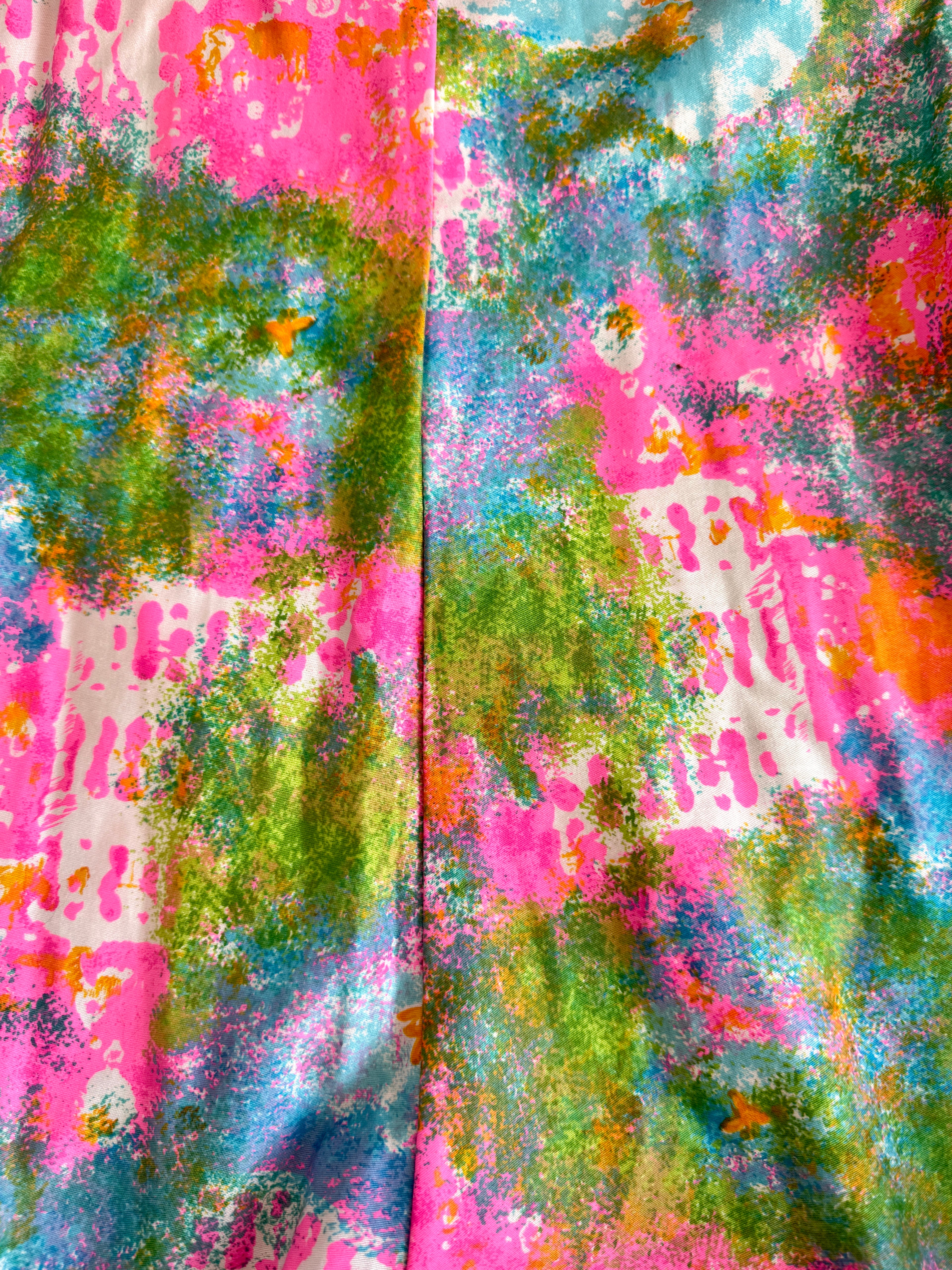 60s Handmade Dayglo Halter Maxi Dress