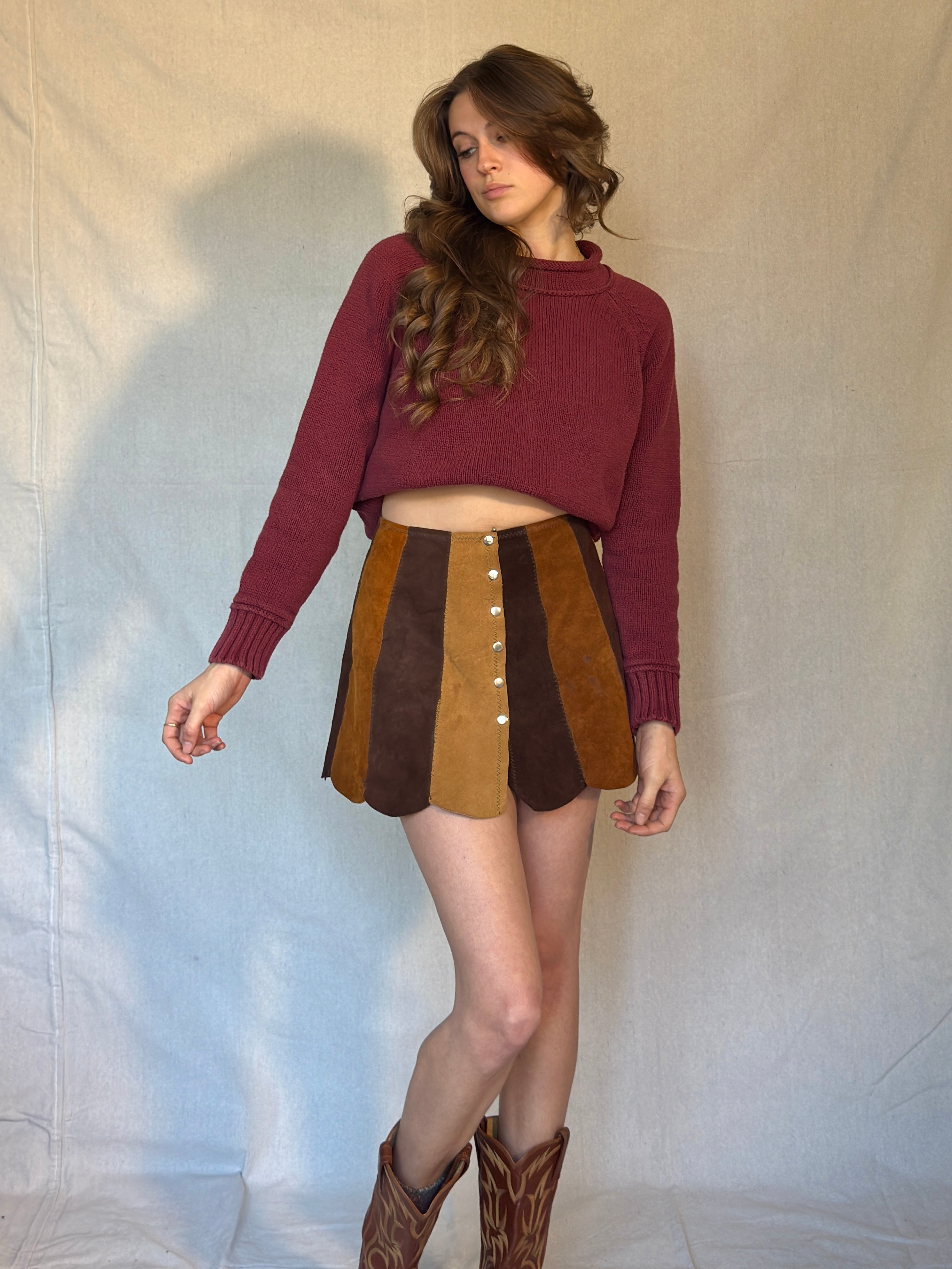 Boxy Burgundy LL Bean Cotton Sweater