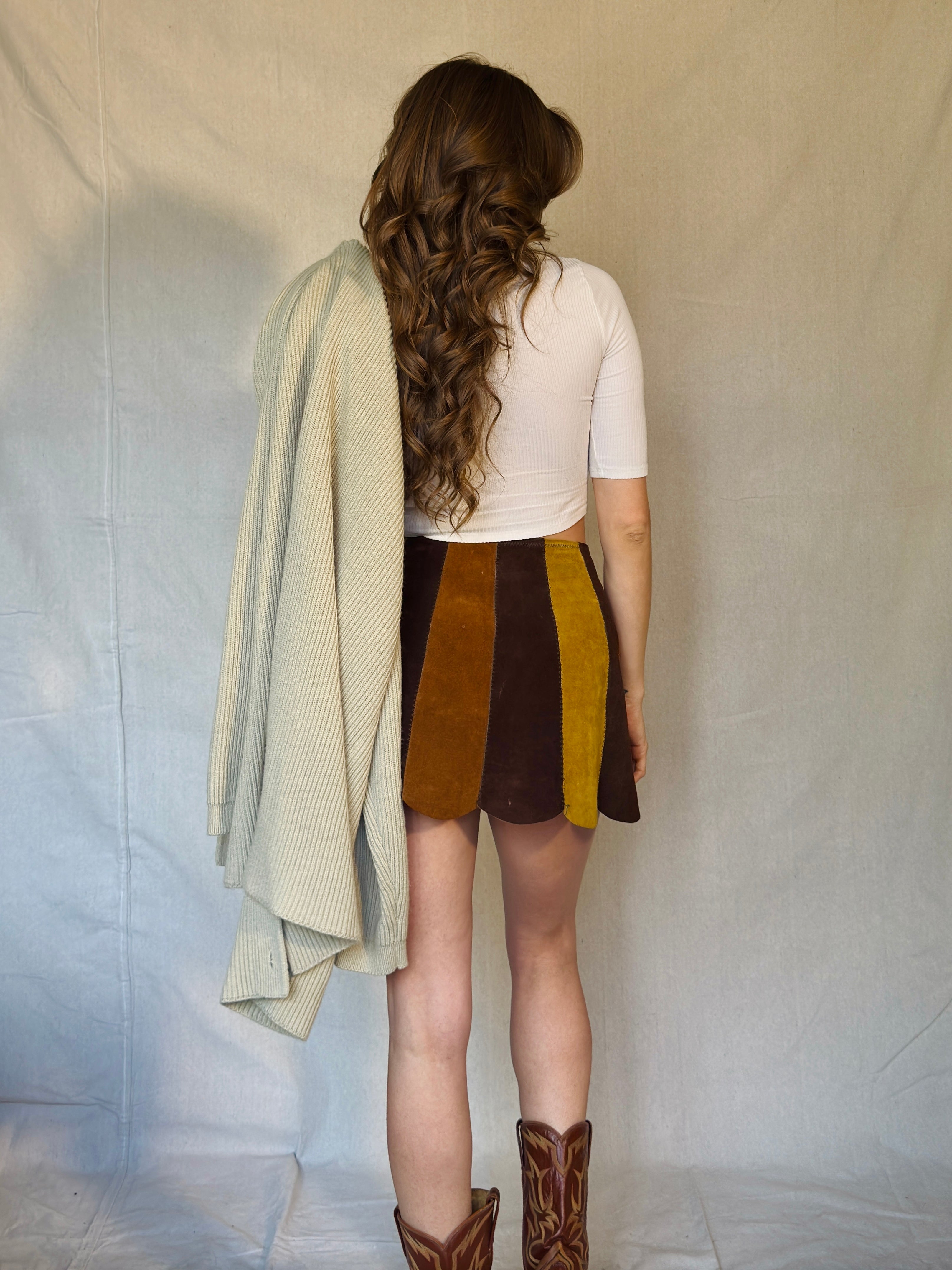 Y2K Light Beige Preppy Ribbed Cardigan Sweater