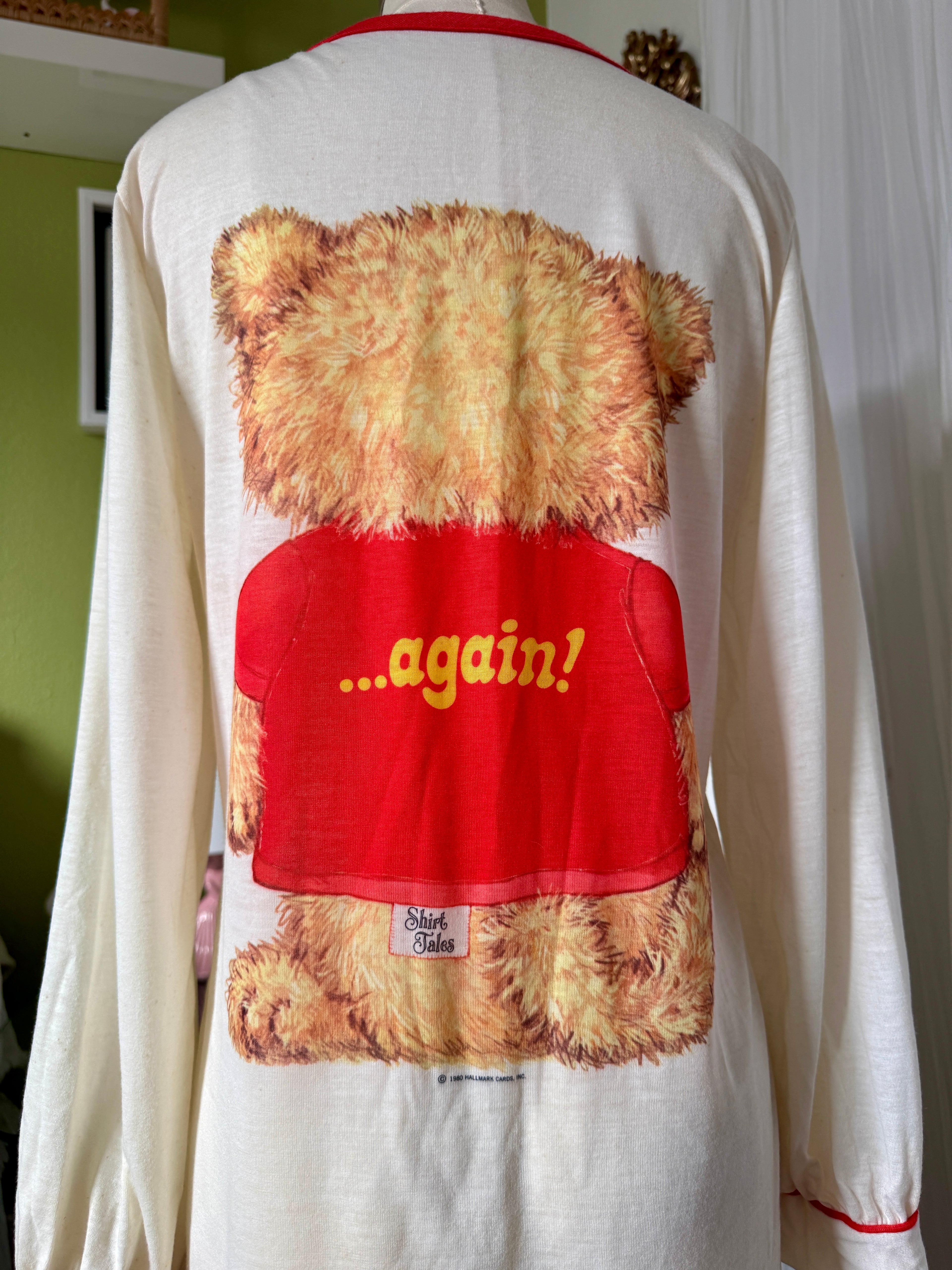 80s Soft Cuddle Me Teddy Bear T-Shirt Dress