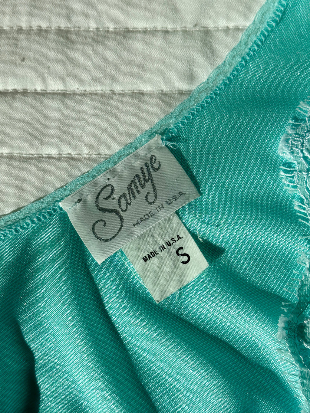 70s Turquoise Blue Nylon Neglige & Peignoir Set