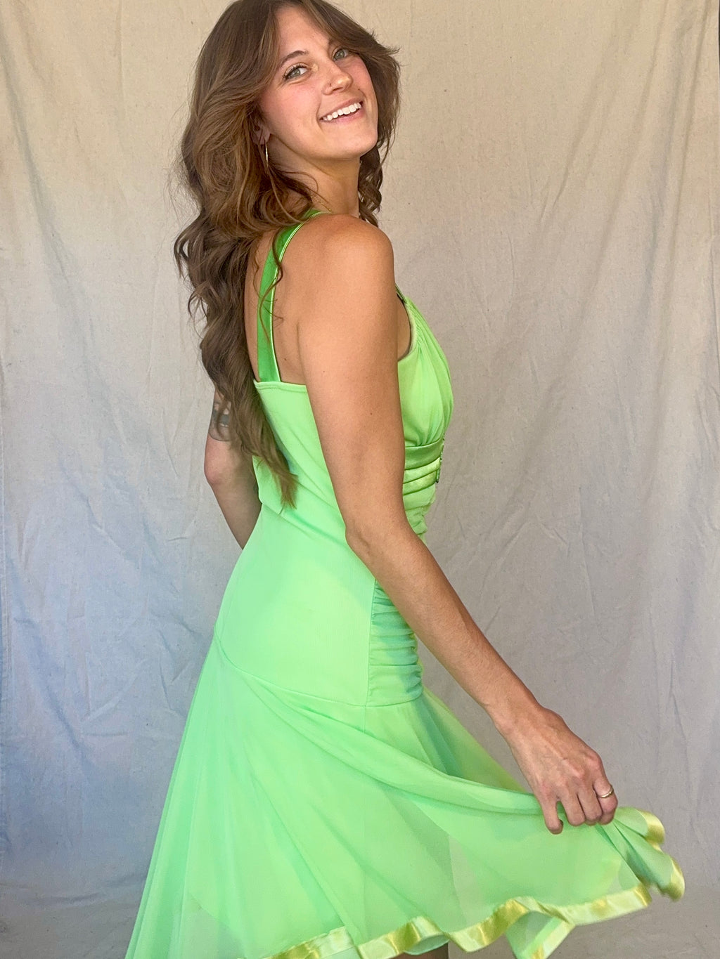 90s/Y2K Green Whimsical Tinkerbell Taboo Fairy Dress