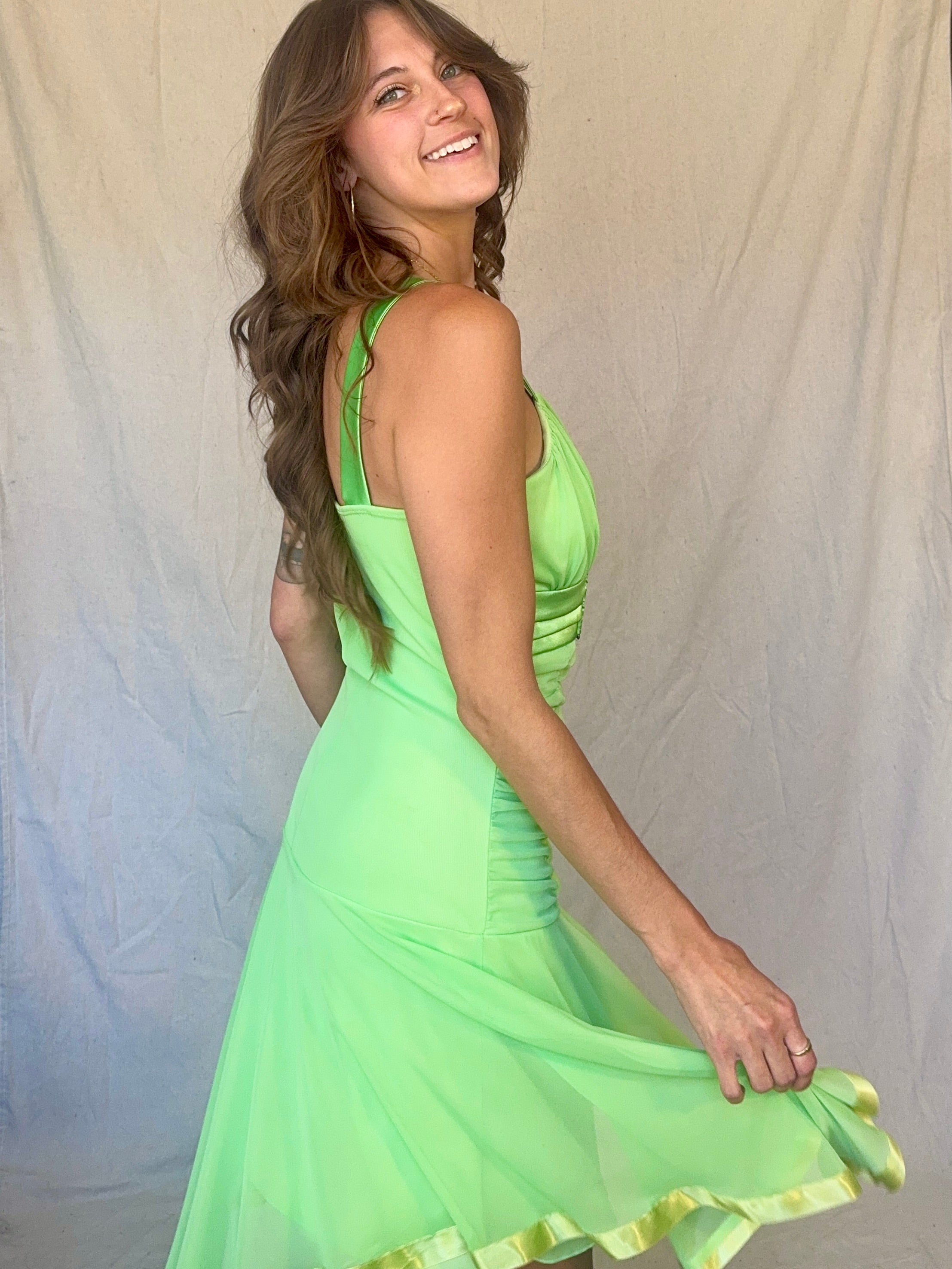 90s/Y2K Green Whimsical Tinkerbell Taboo Fairy Dress