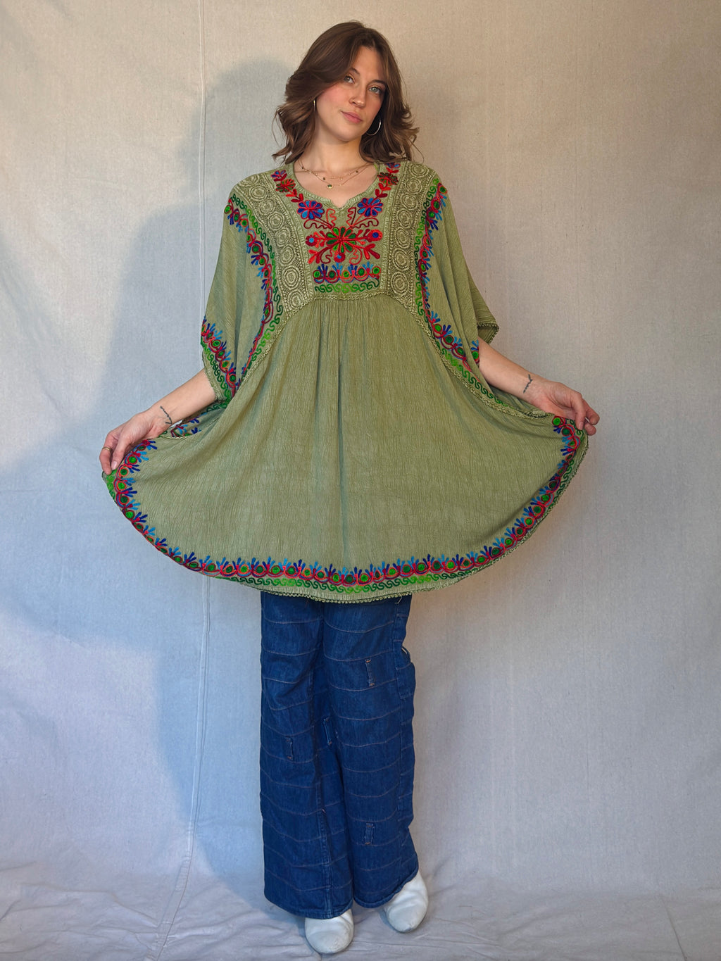 Green Embroidered Tunic