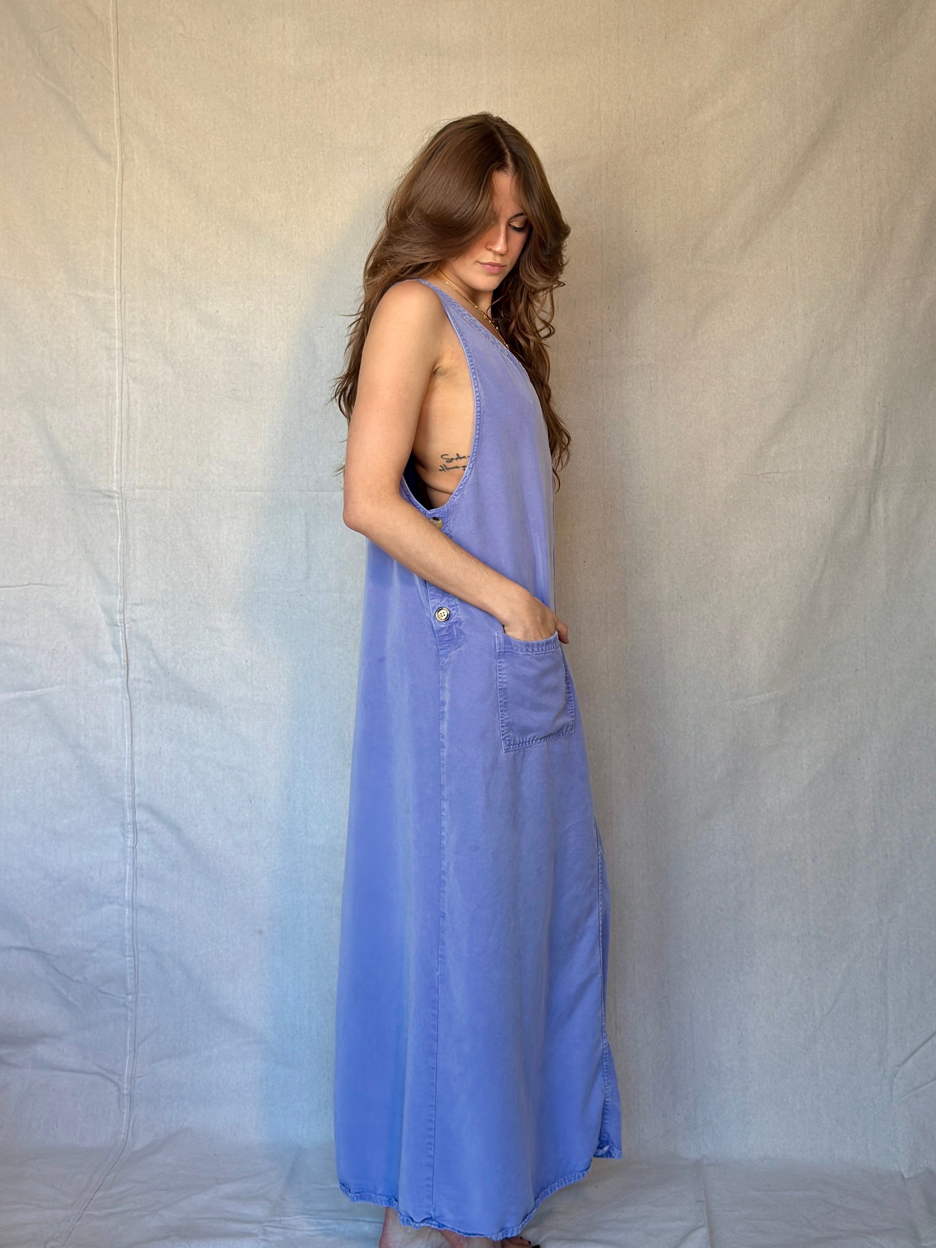 90s Faded Periwinkle Jumper Dress