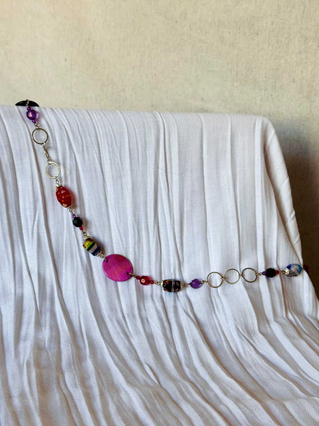 Funky Vintage Silver Beaded Chain Belt