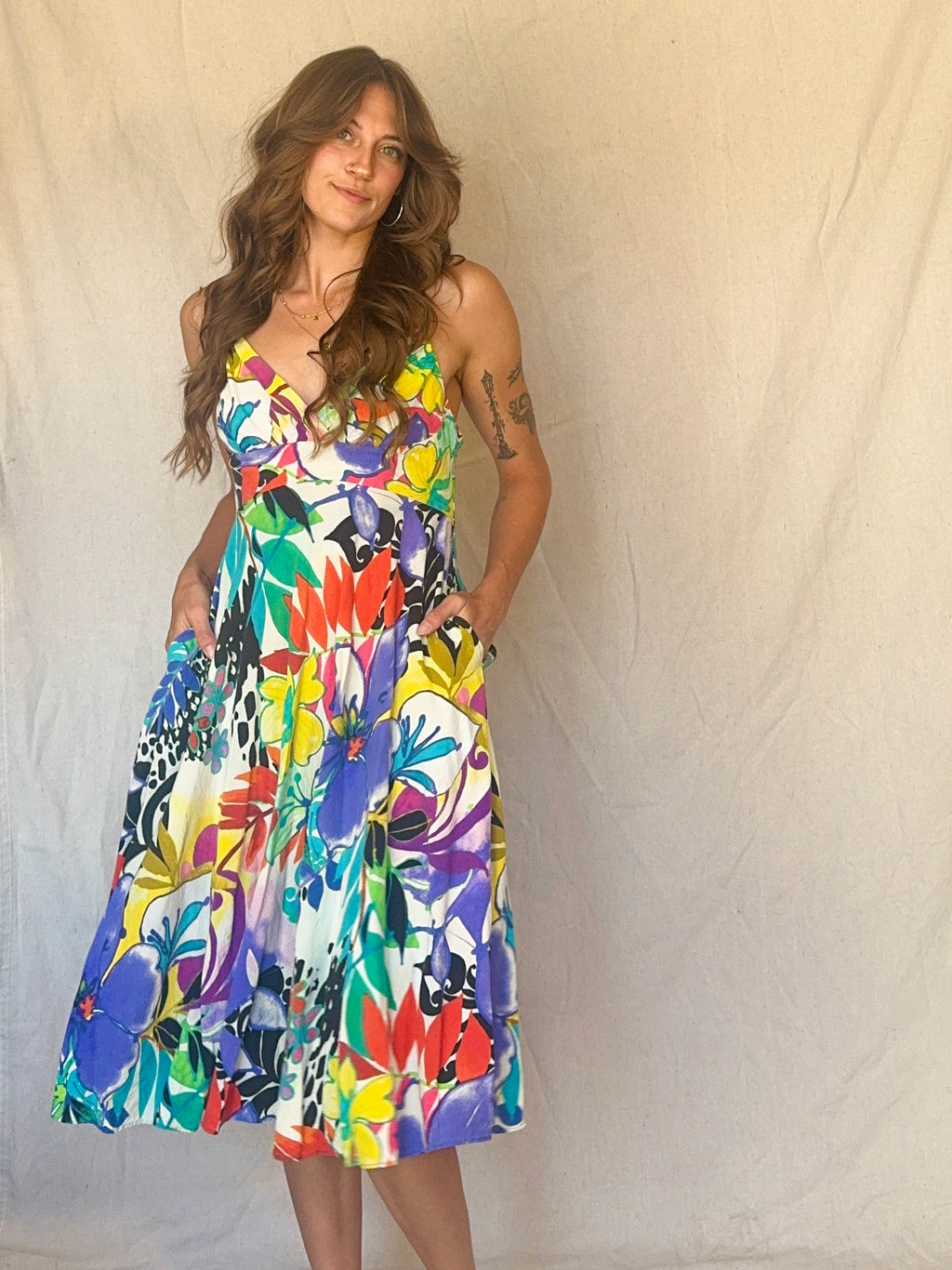 80s Hawaiian Print Strappy Jams World Sundress