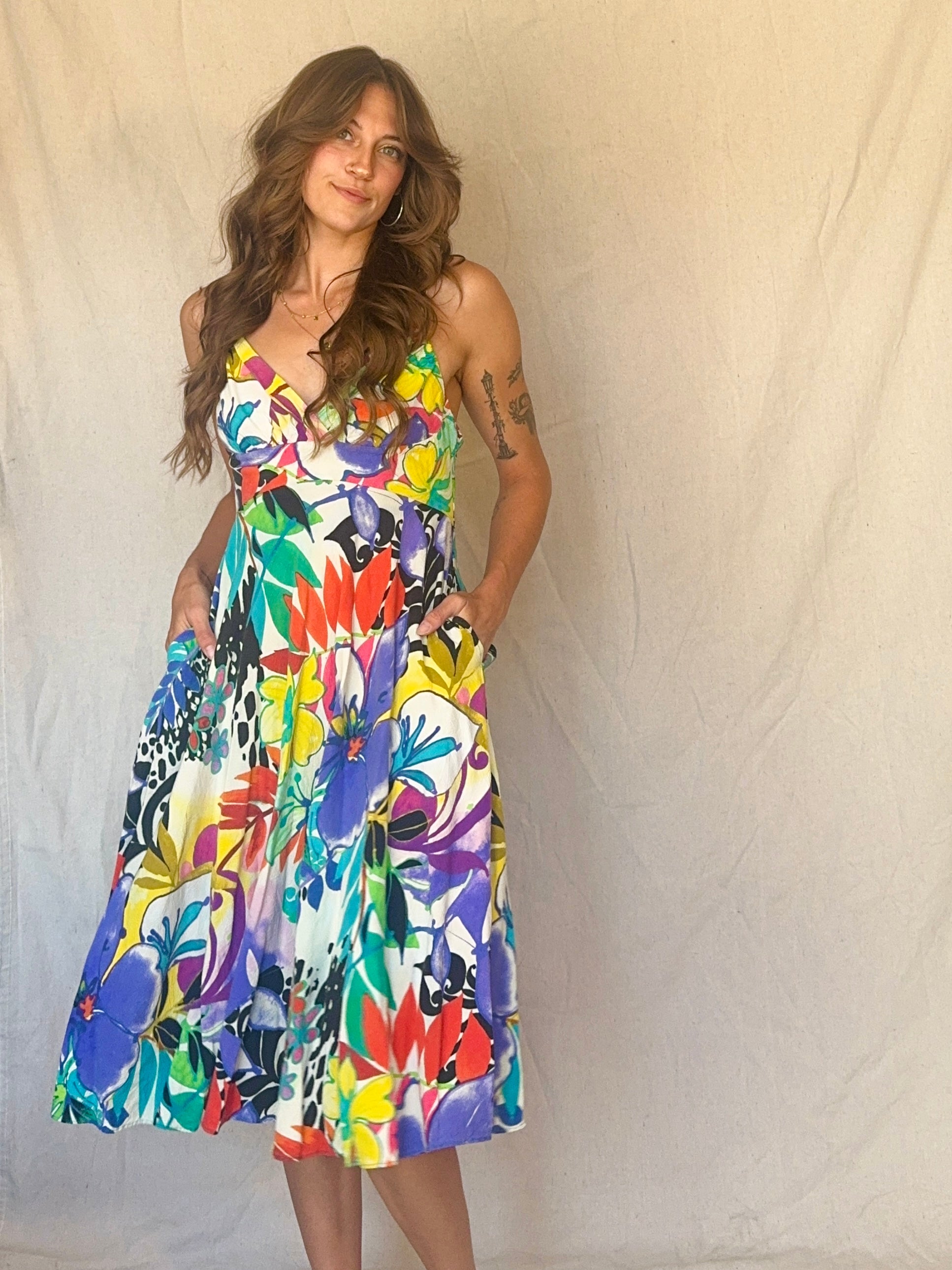 80s Hawaiian Print Strappy Jams World Sundress