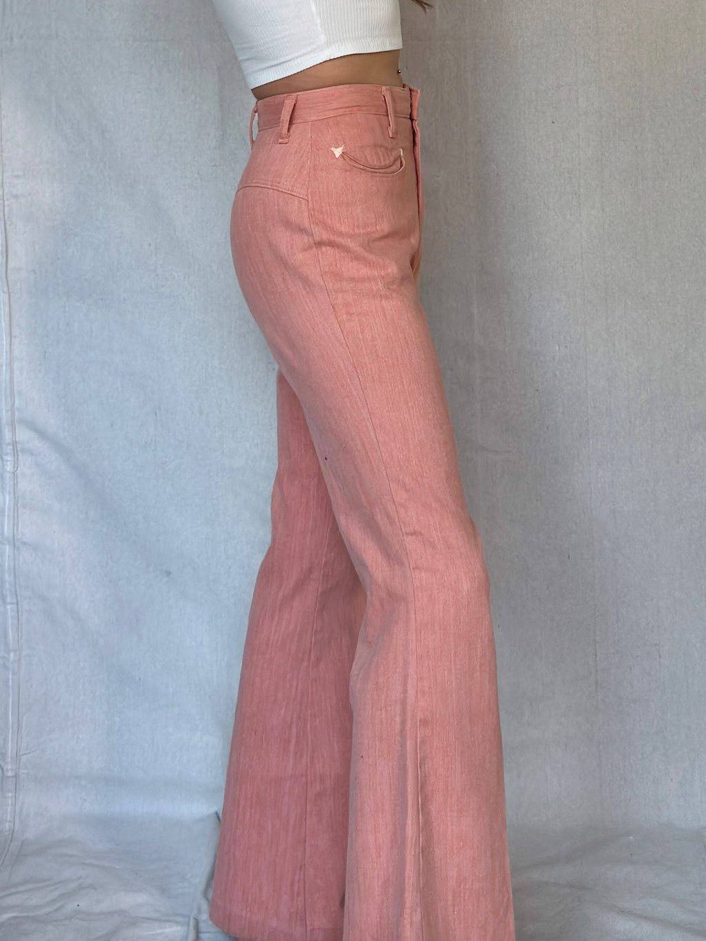 70s Peachy Bareback Bell Bottoms
