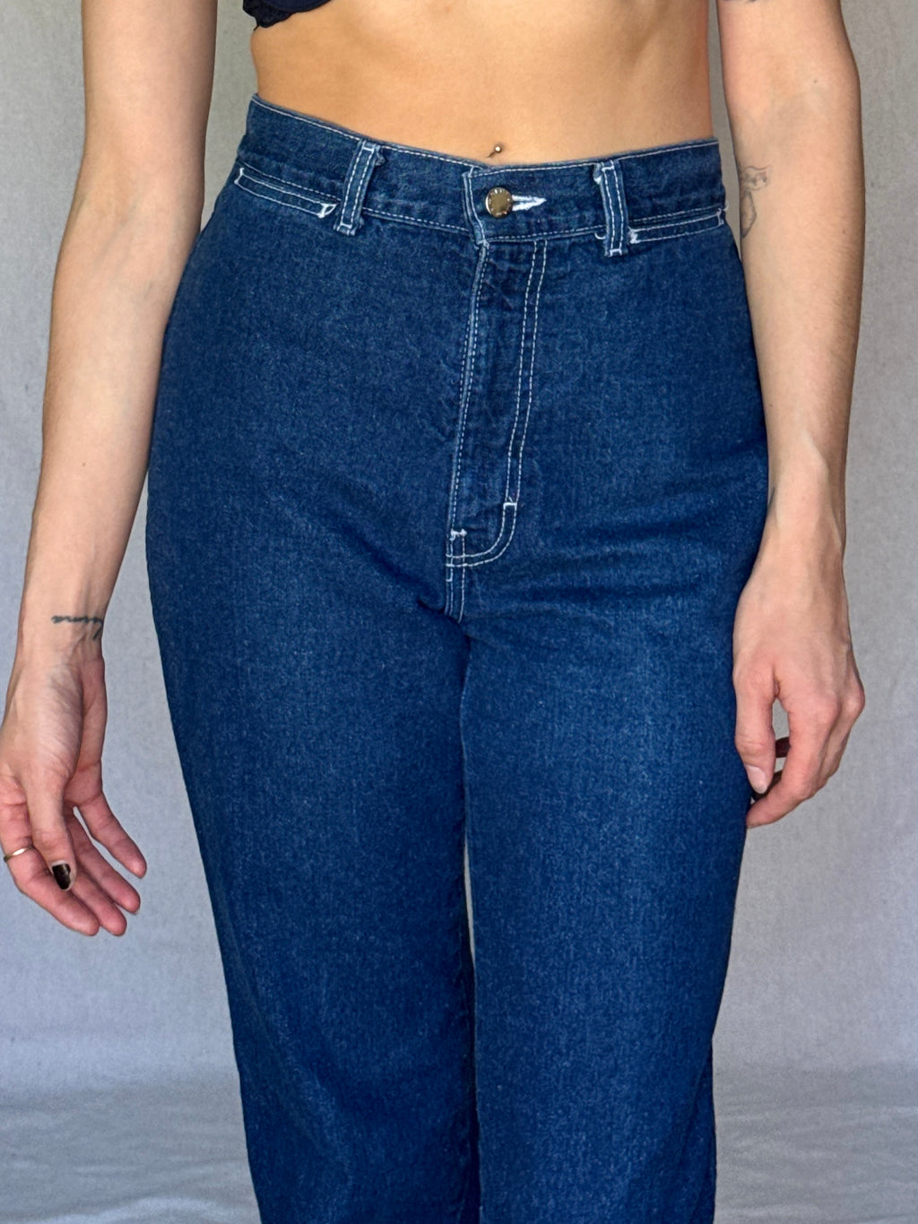 80s Dark Wash High Waisted Brittania Jeans