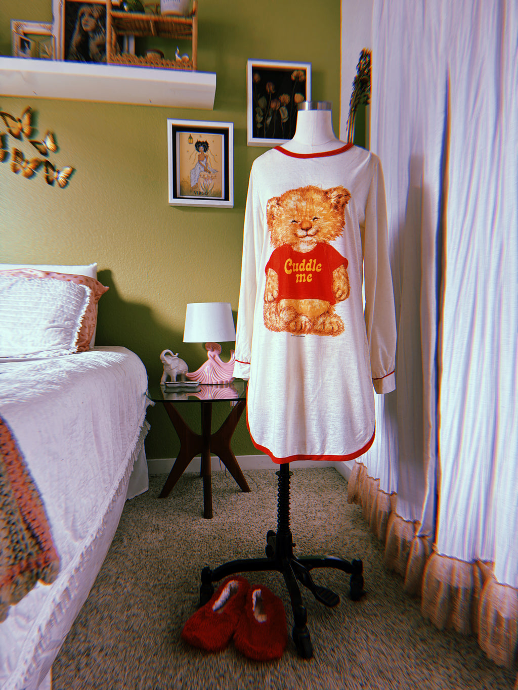 80s Soft Cuddle Me Teddy Bear T-Shirt Dress