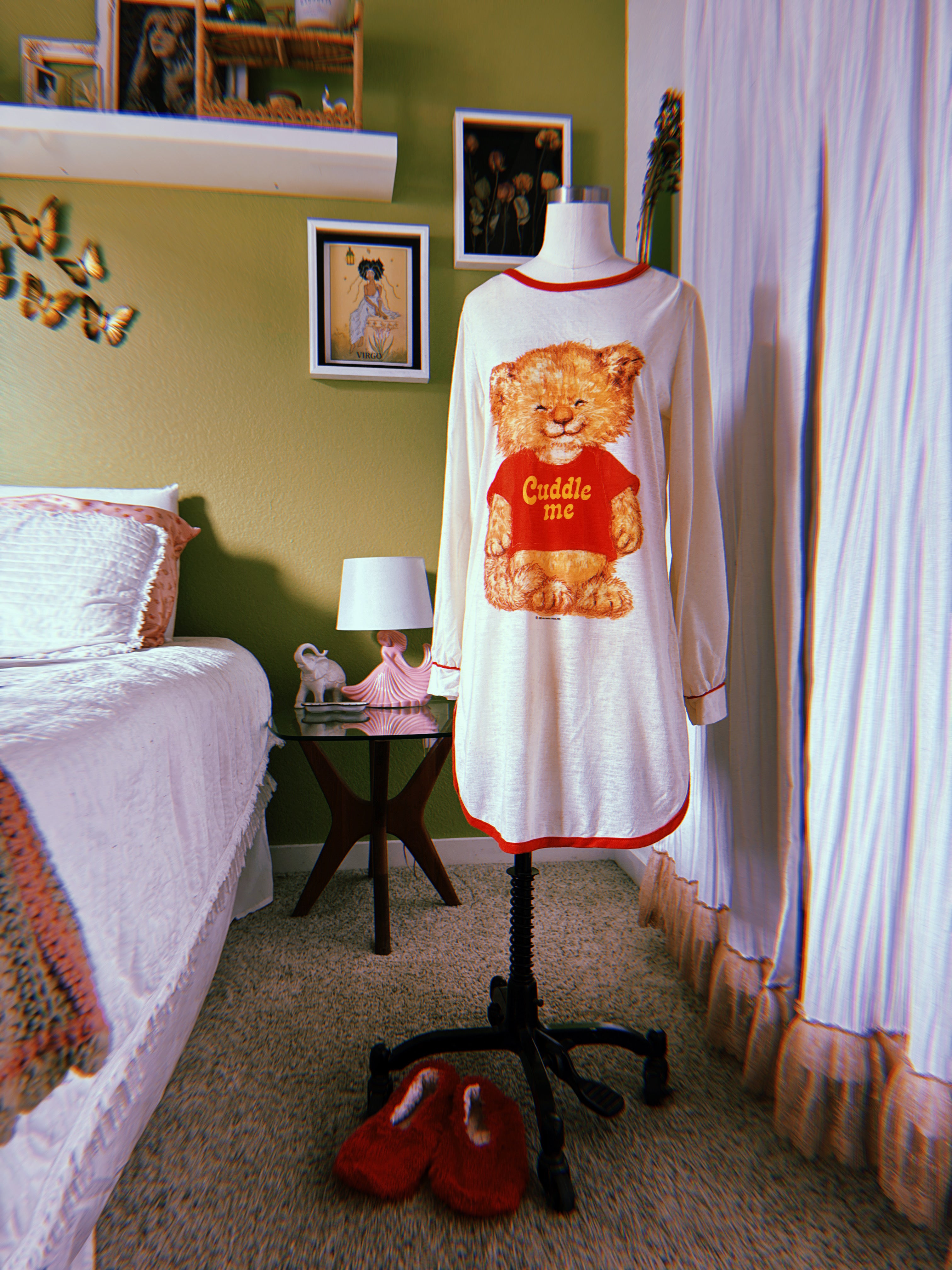 80s Soft Cuddle Me Teddy Bear T-Shirt Dress