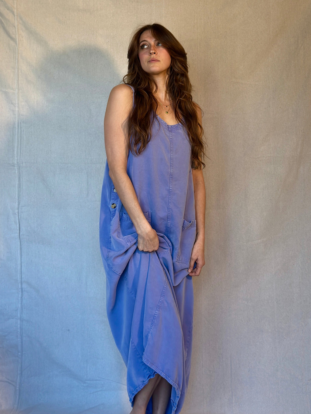 90s Faded Periwinkle Jumper Dress
