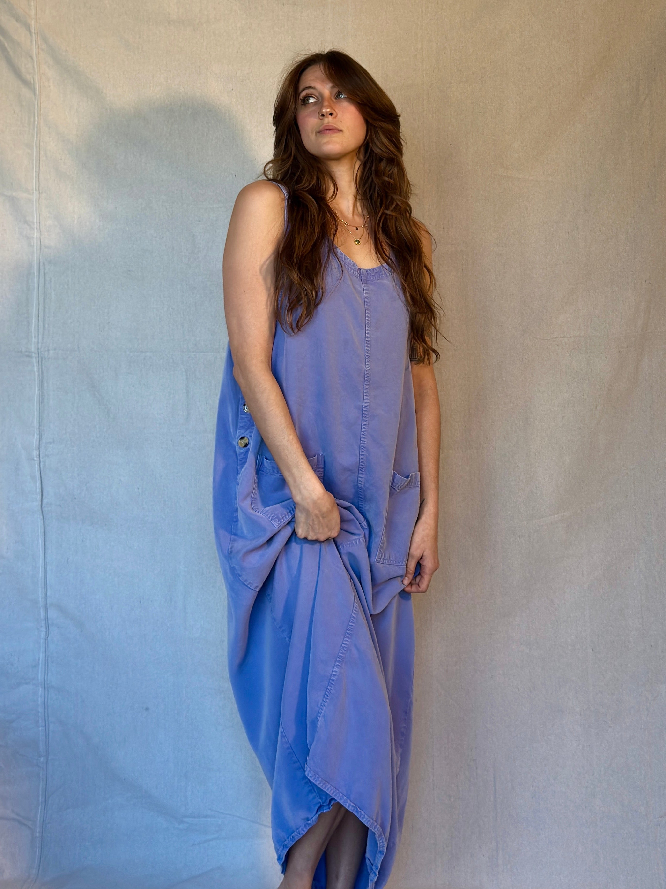 90s Faded Periwinkle Jumper Dress