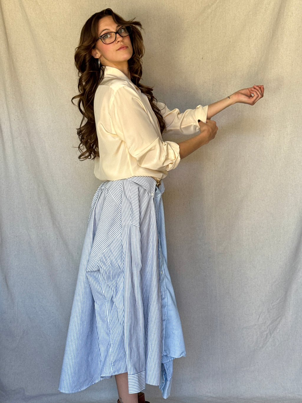 90s Ralph Lauren Cream Silk Blouse