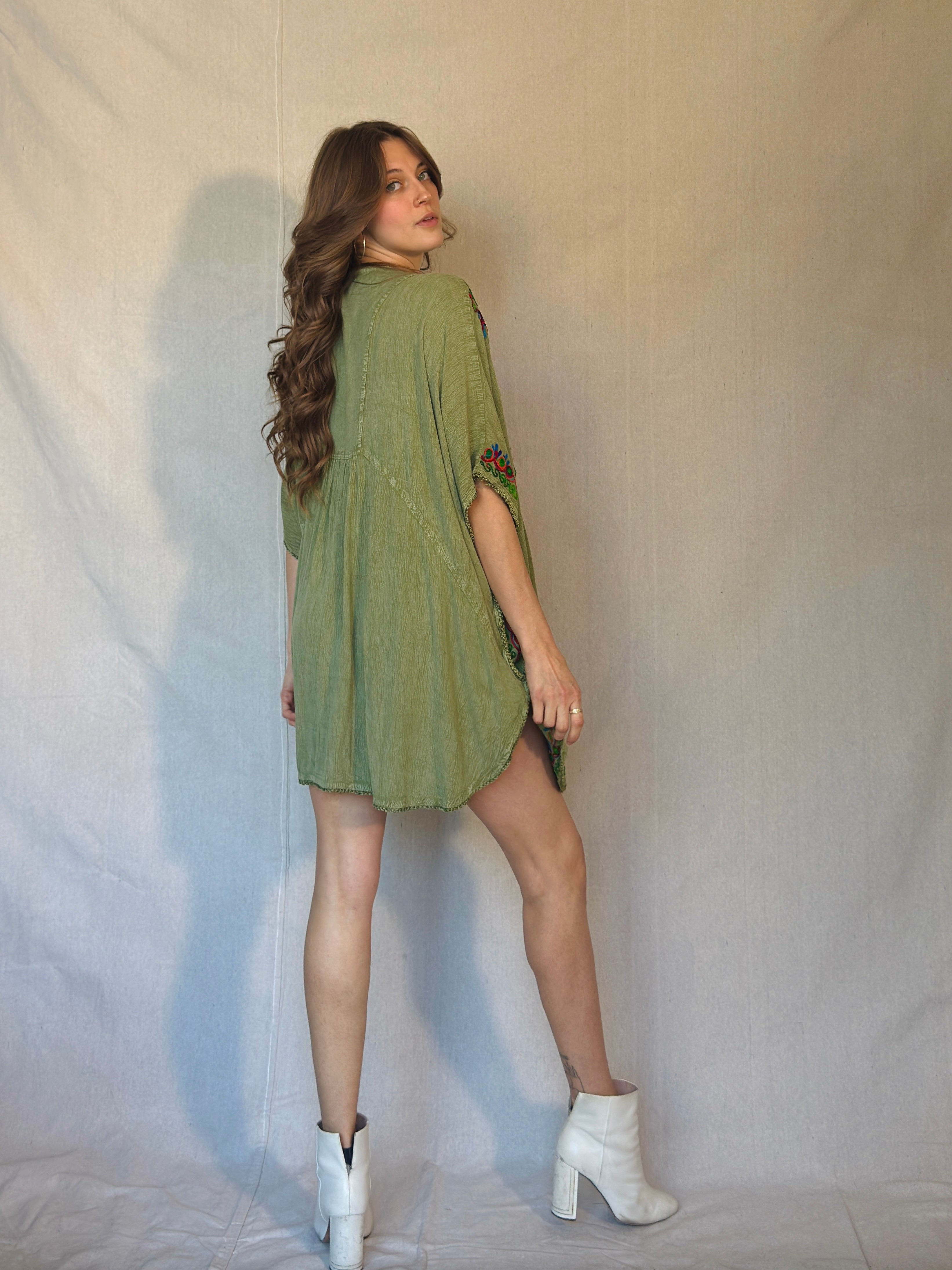 Green Embroidered Tunic