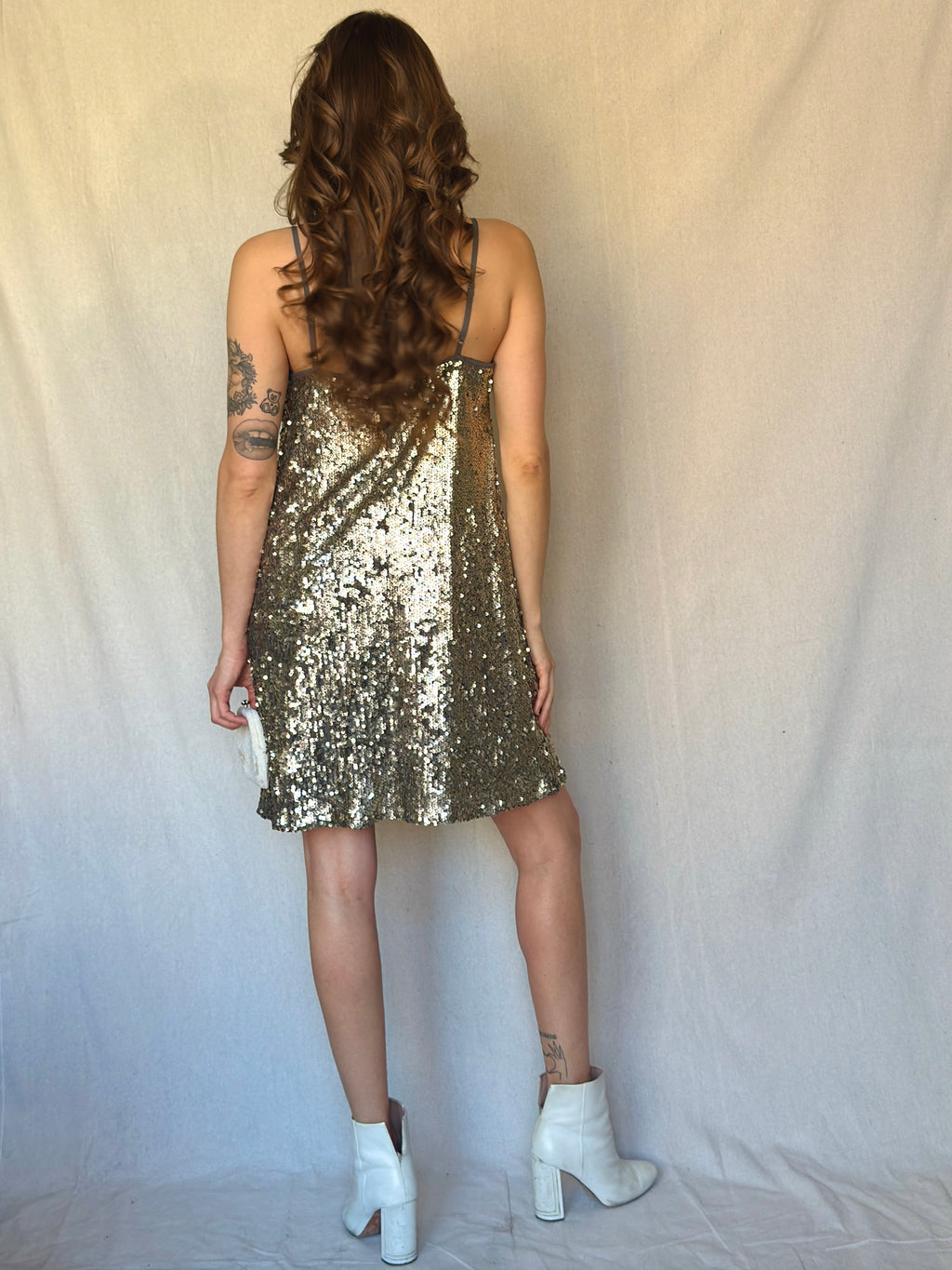 Y2K Strappy Gun Metal Grey Party Dress