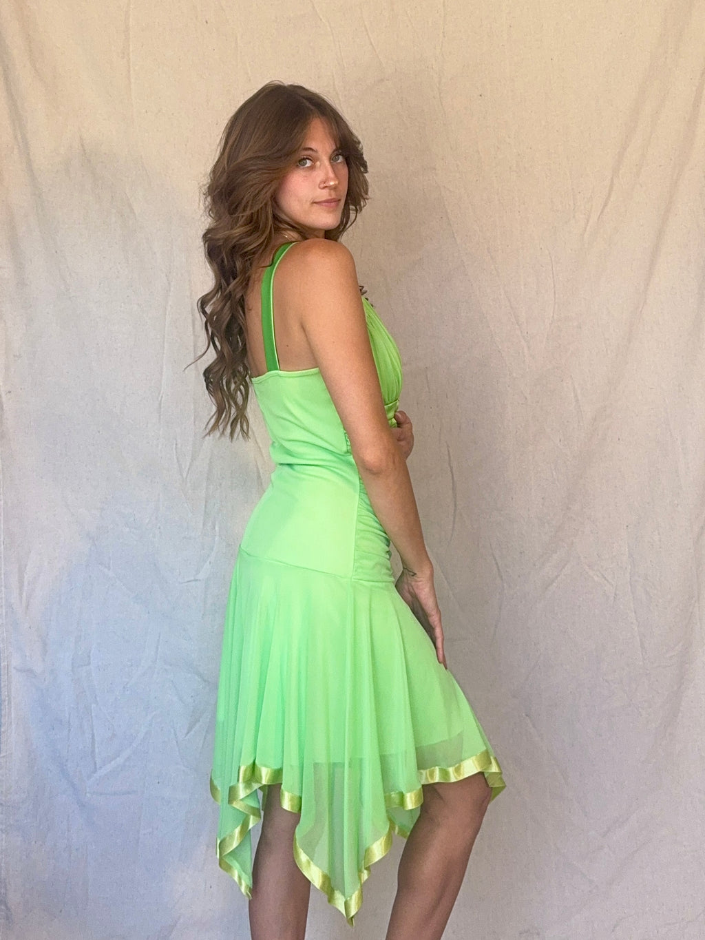 90s/Y2K Green Whimsical Tinkerbell Taboo Fairy Dress