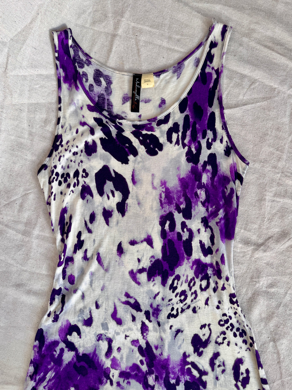 90s Purple Leopard Print Maxi Slip Dress