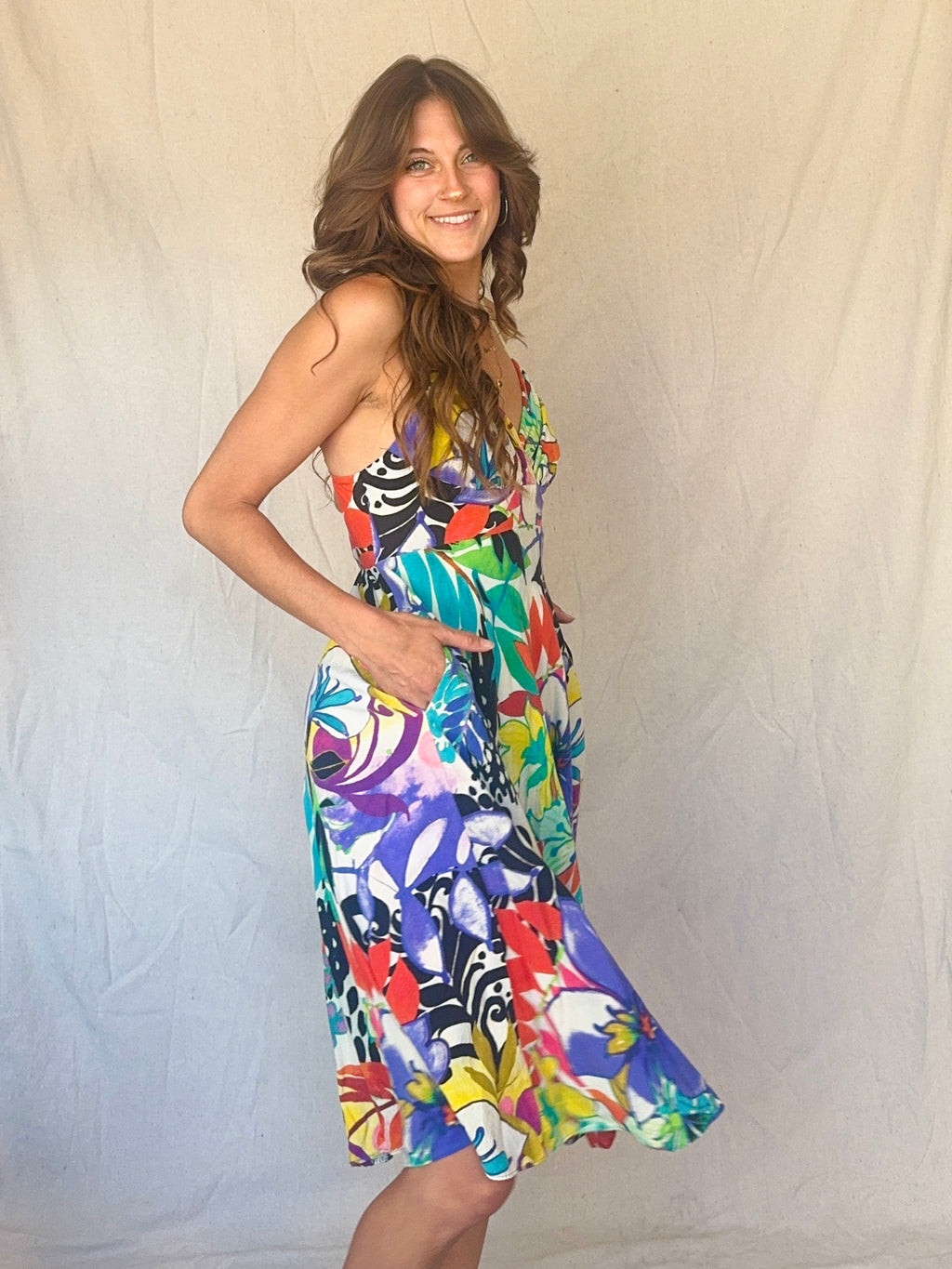 80s Hawaiian Print Strappy Jams World Sundress