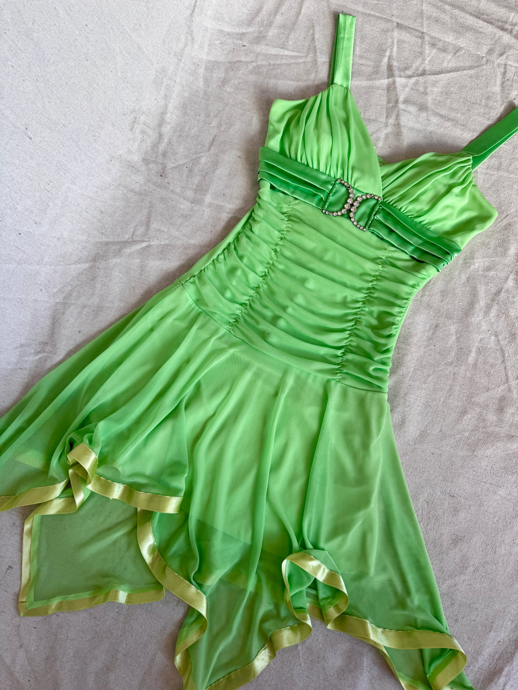 90s/Y2K Green Whimsical Tinkerbell Taboo Fairy Dress