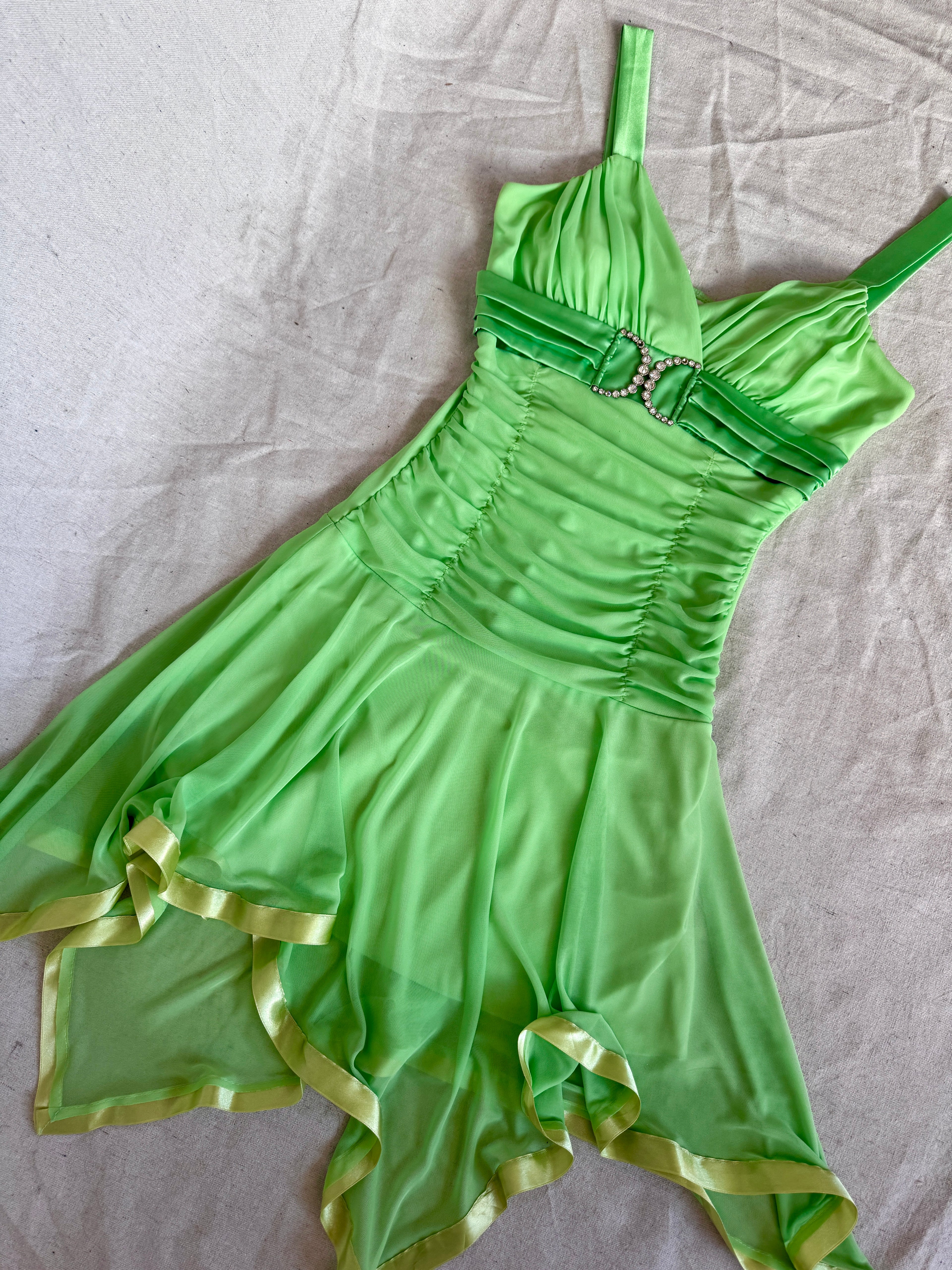 90s/Y2K Green Whimsical Tinkerbell Taboo Fairy Dress