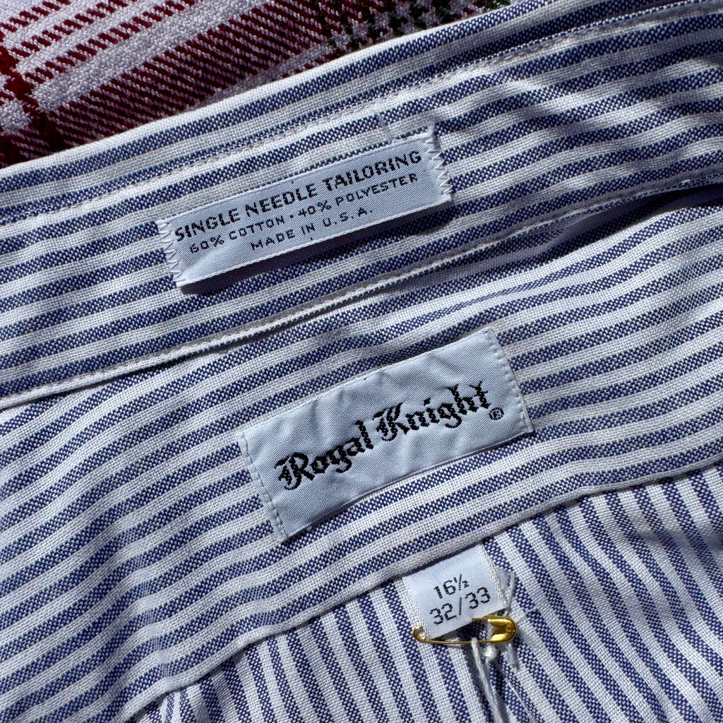 Repurposed Blue Pinstriped Button Up Skirt Set