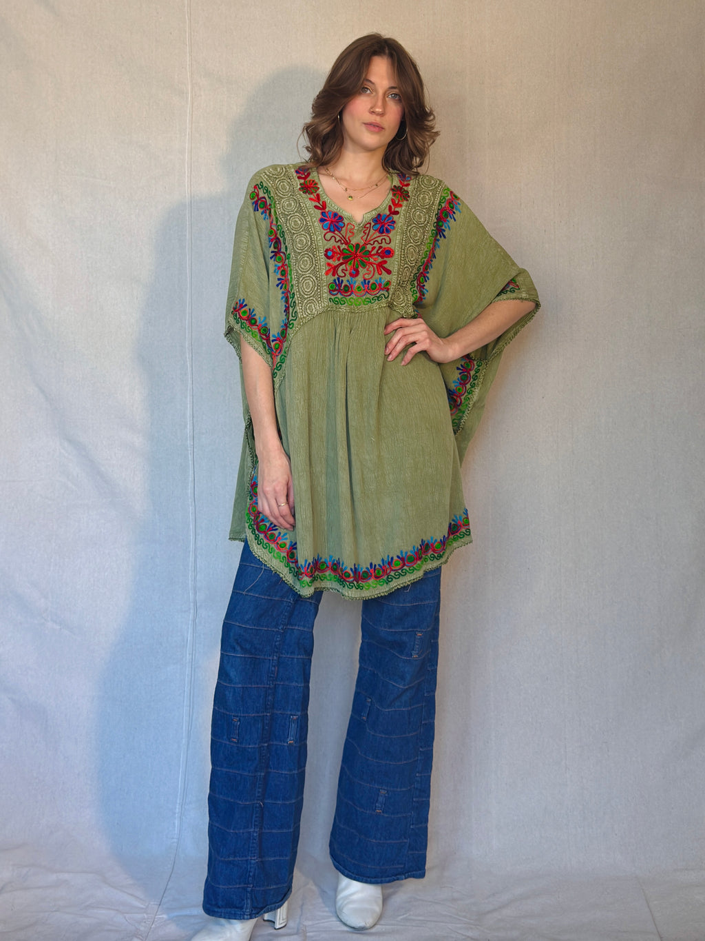Green Embroidered Tunic