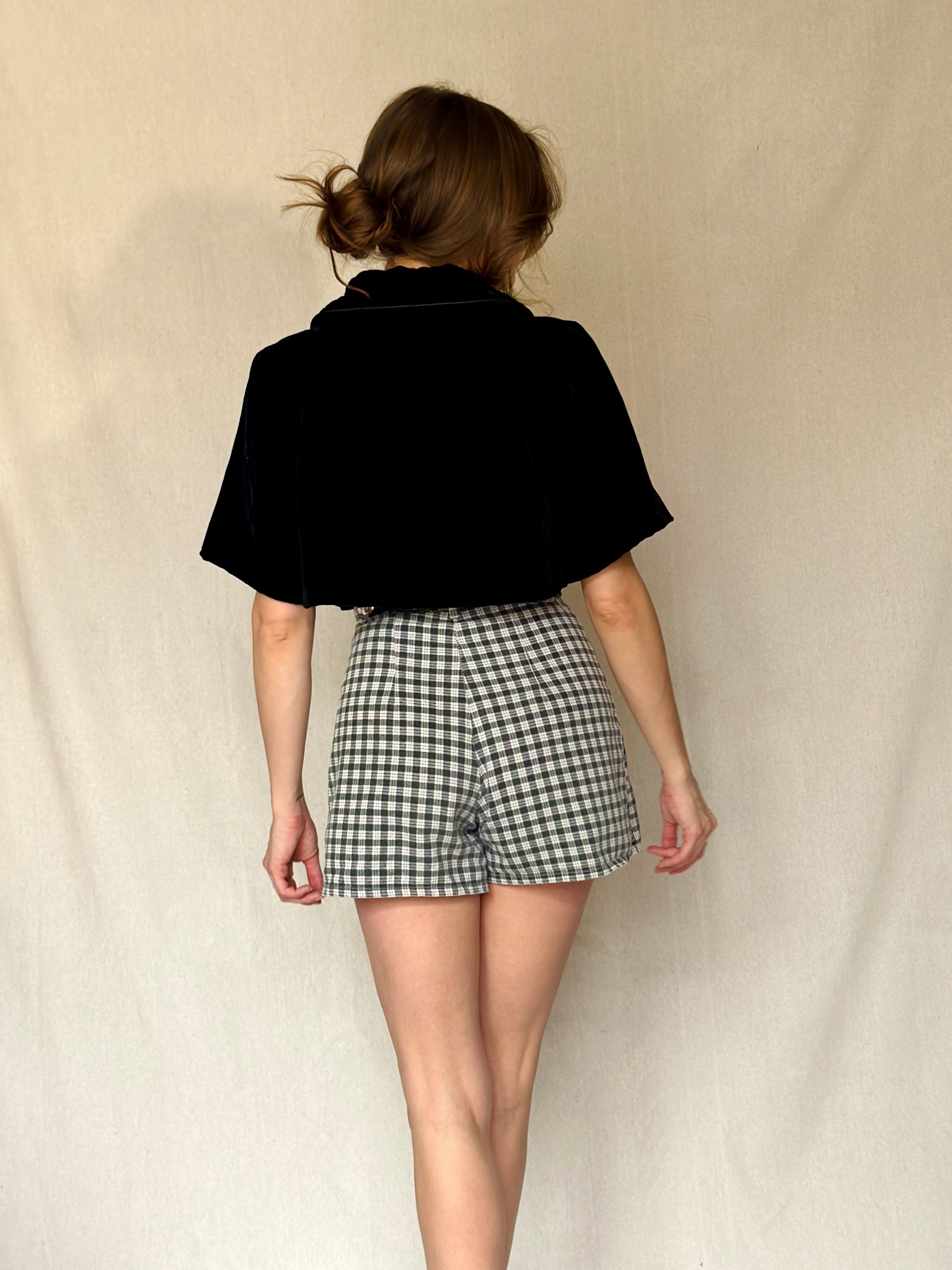 90s Black Velvet Bed Jacket