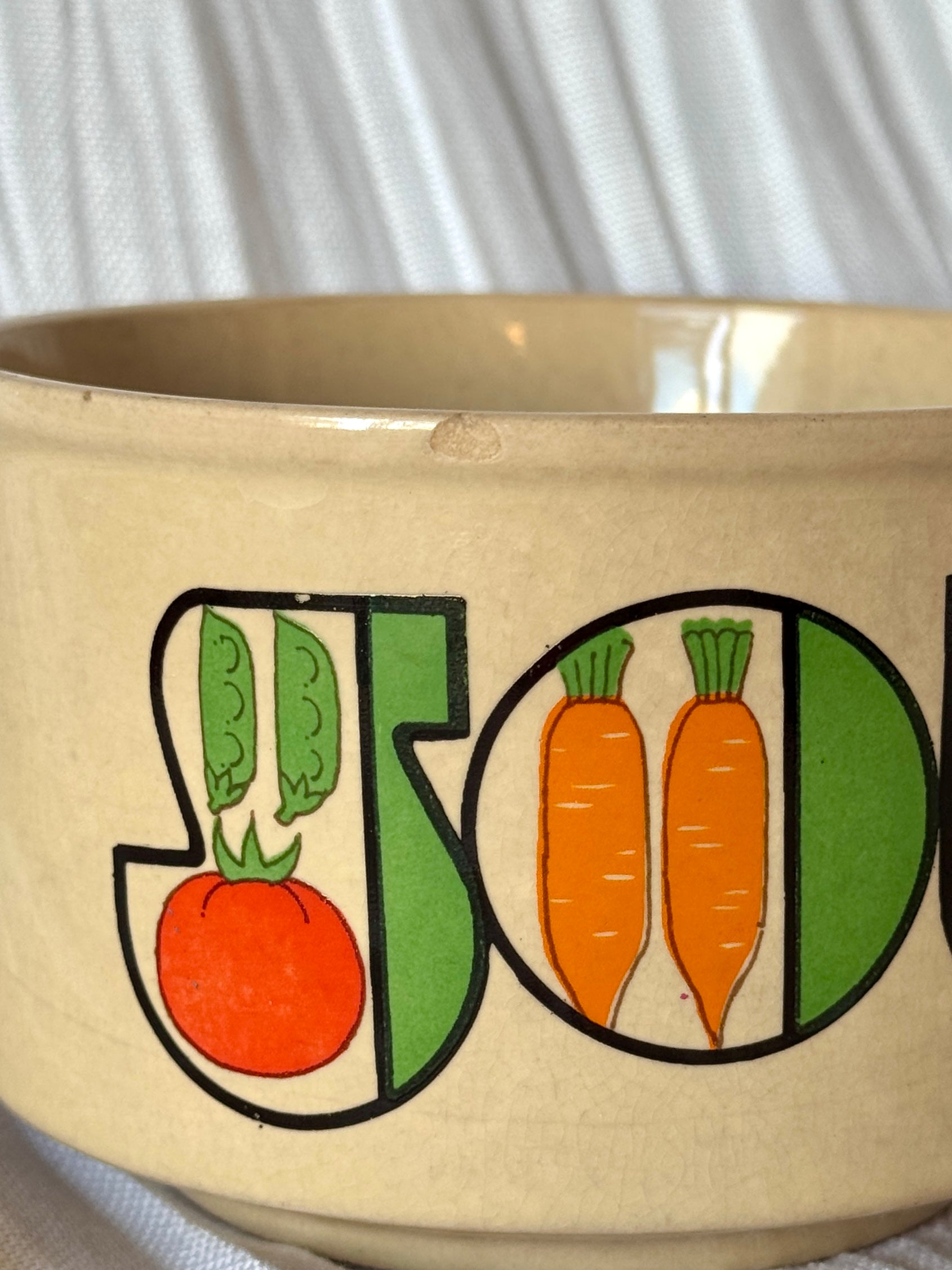 Vintage Ceramic Veggie Soup Mug