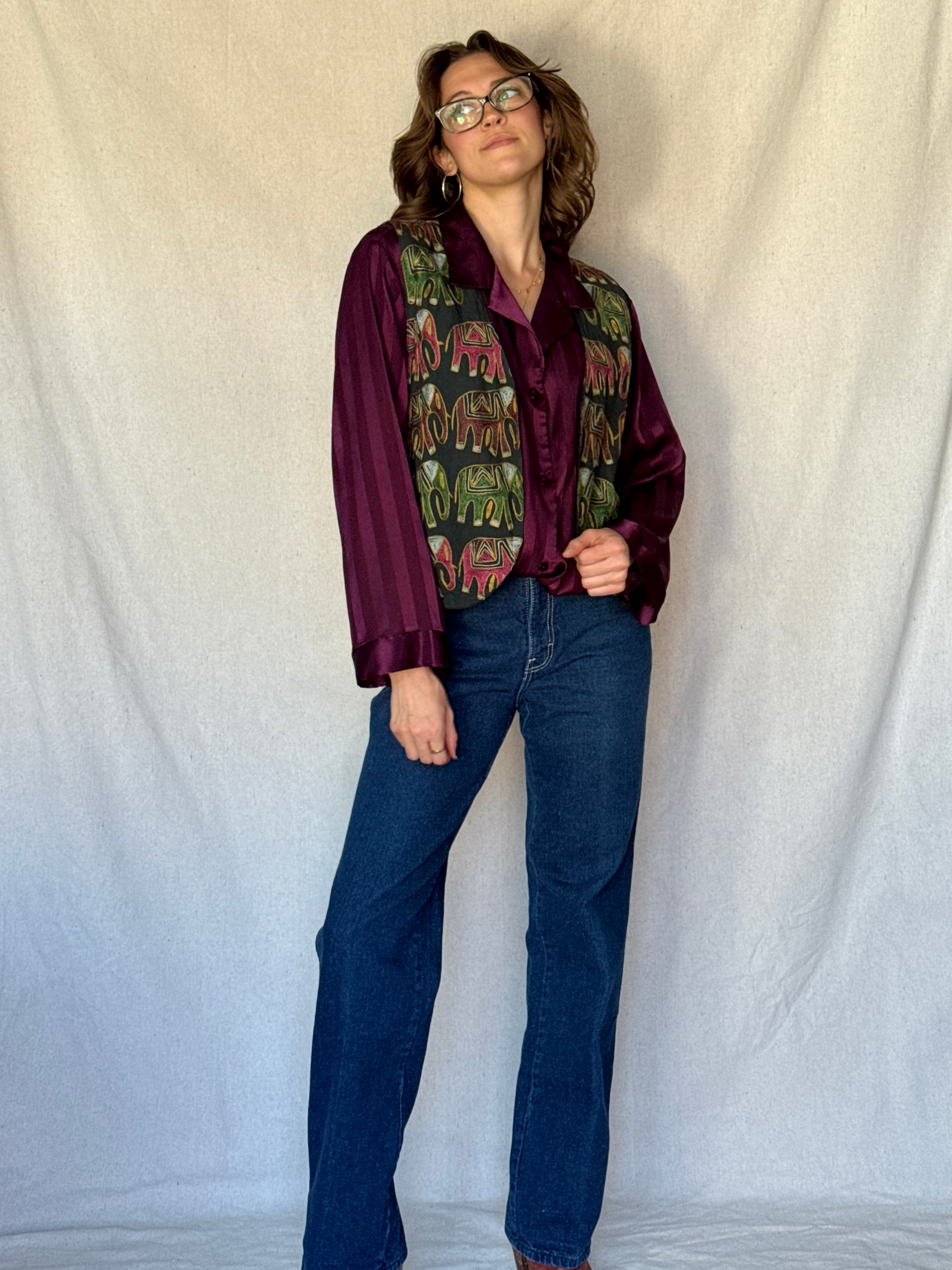 80s Dark Wash High Waisted Brittania Jeans